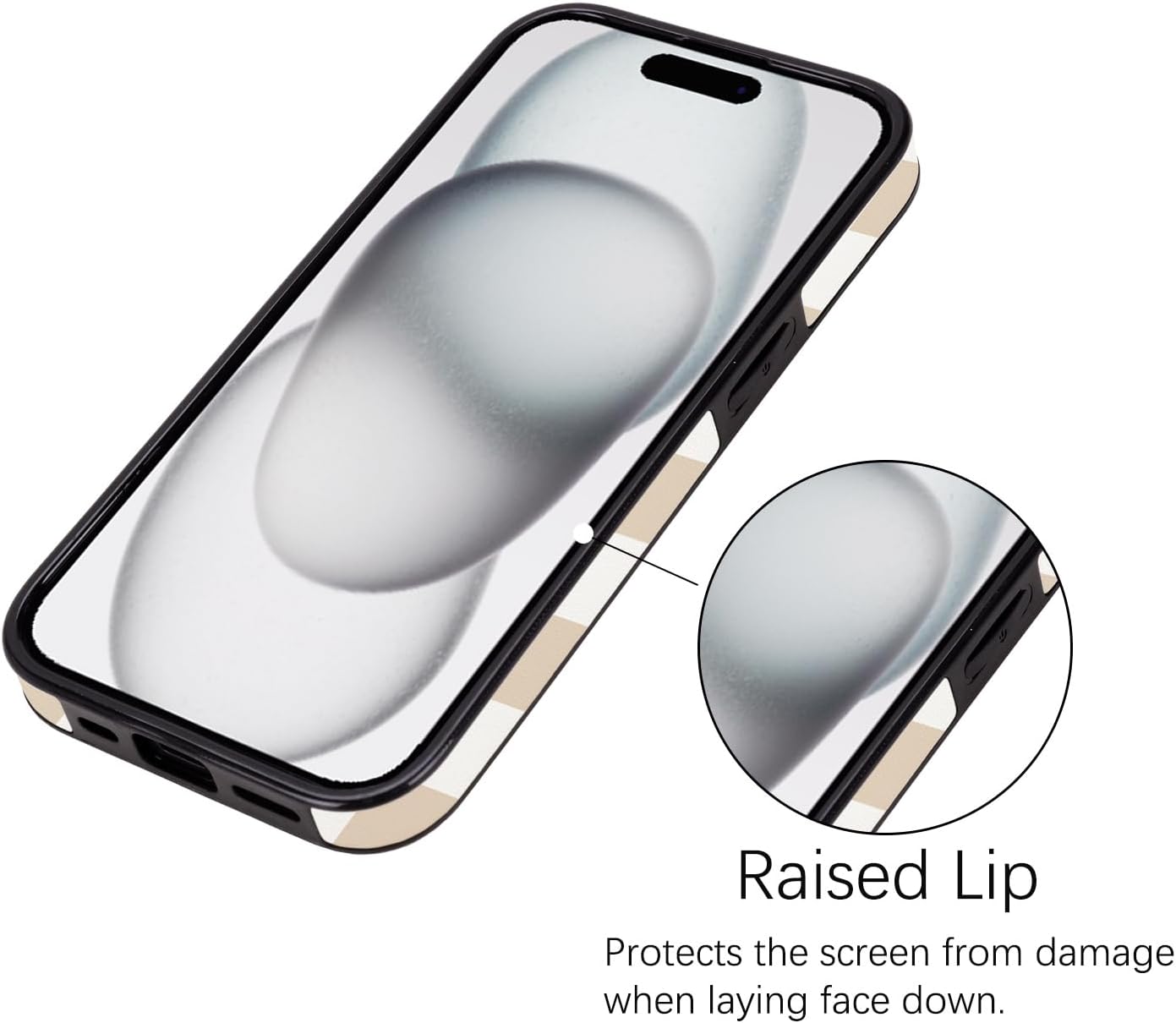 for iPhone 13/14/15 Case with Card Holder Soft Leather Wallet Case Protective Shockproof Hard Cover for Women Man (Checkerboard) - Image 4