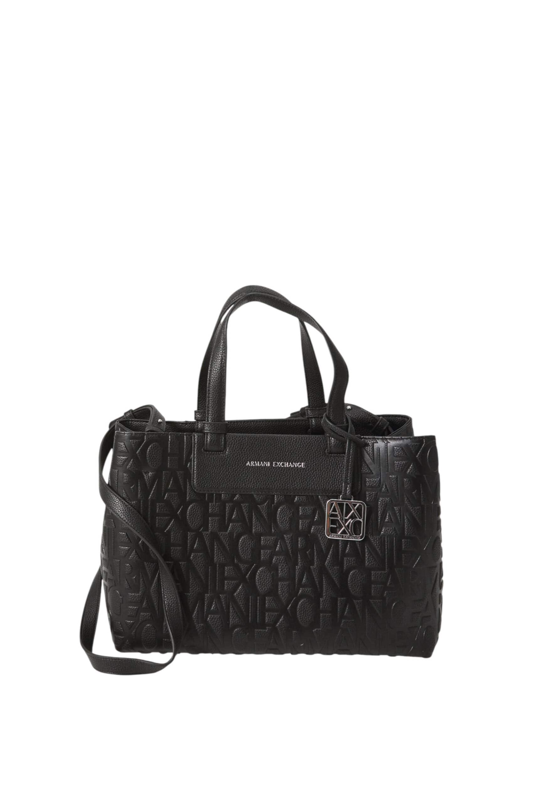 Sac à provisions Armani Exchange Liz Pebble en relief - Noir