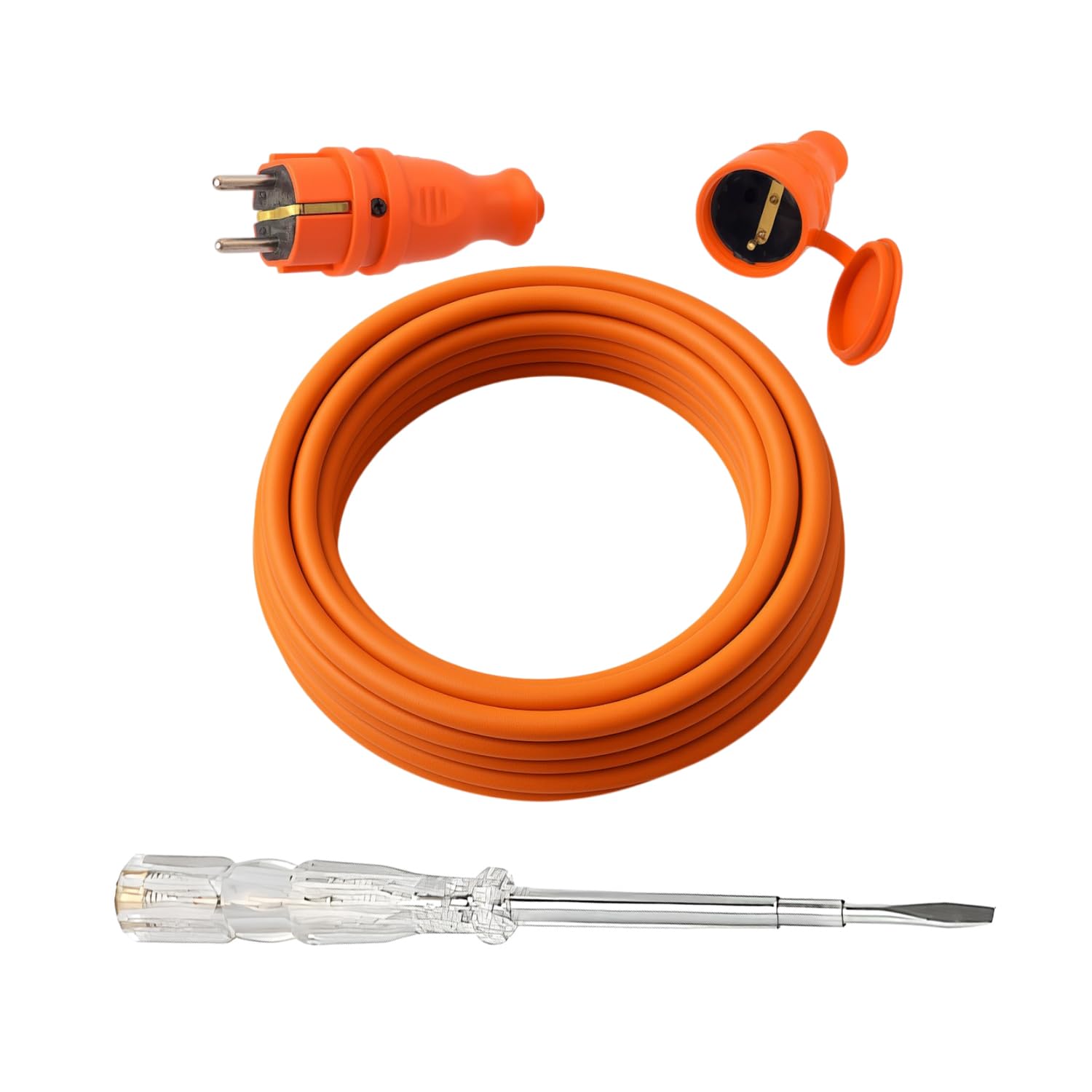 Seyyar 3 Metre Uzatma Kablosu TTR CCA Çok Telli 3x2.5 mm Elektrik Kablo Kontrol Kalem Dişi Erkek Fiş