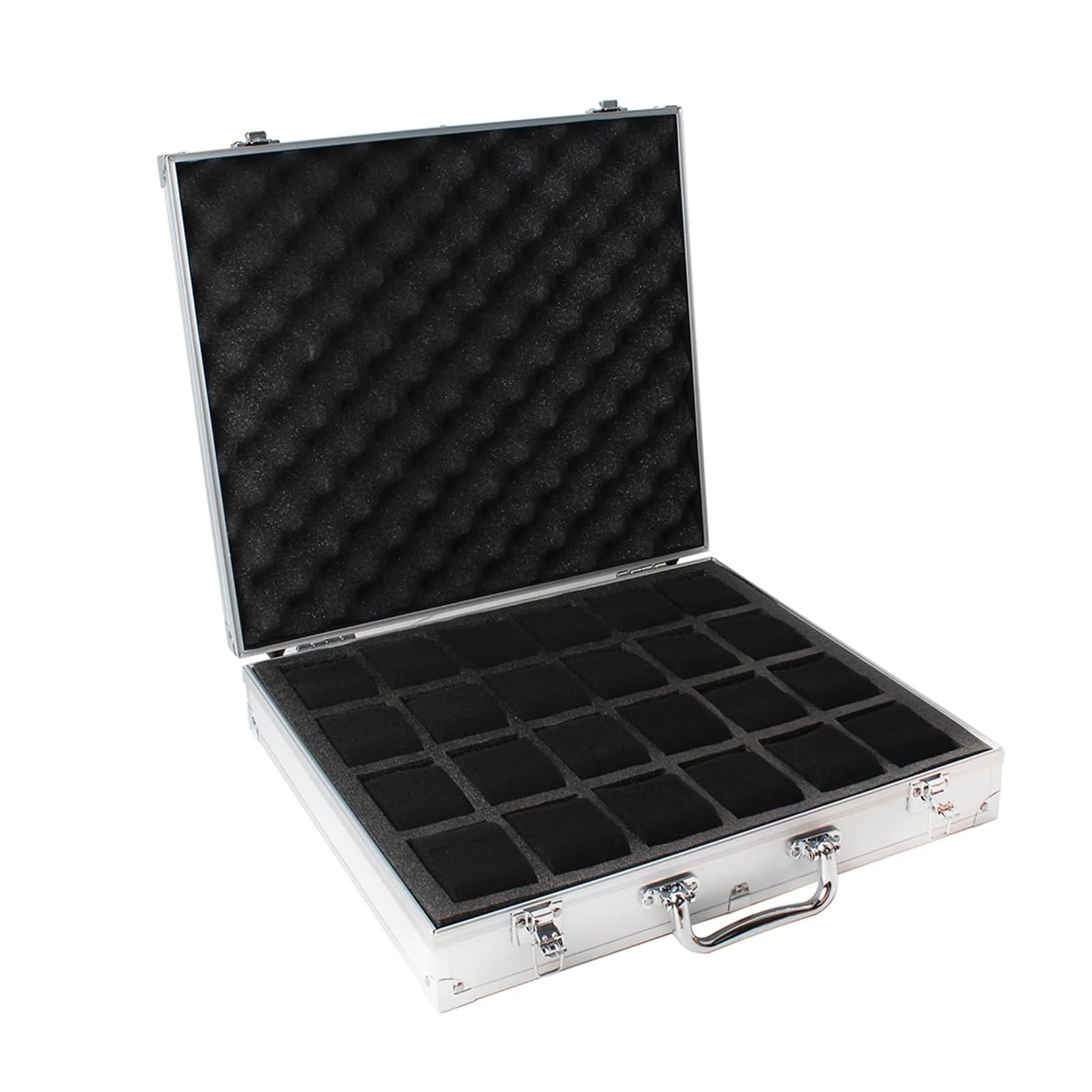 Cymmiyt Gc16-24 Slots White Watch Box 24 Girds Watch Box Aluminum Alloy Produc Pattern Storage Clock Collection Display Boxes(Gc16-24 Slots White)