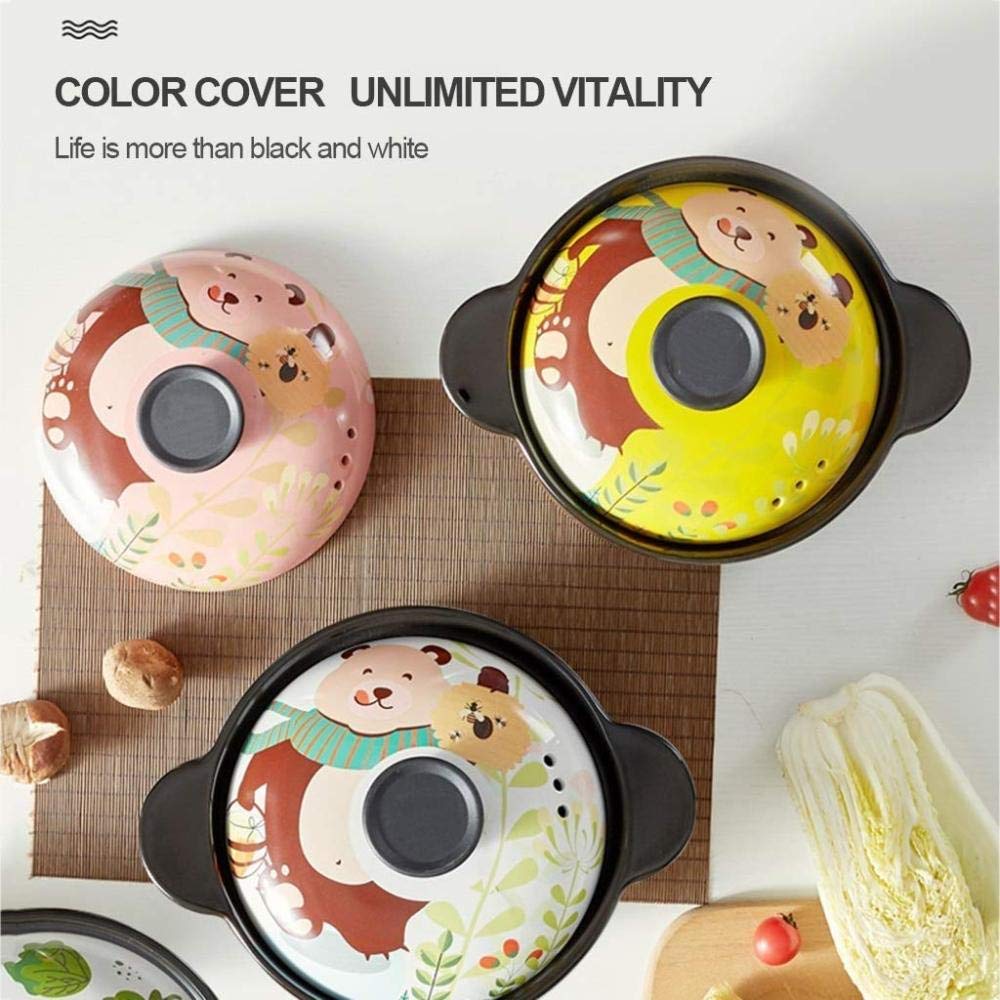 Casseruola di Argilla Pentola per Stufato in Terracotta Casseruola in Ceramica - Smaltata Liscia, Consistenza Densa, Riscaldata Uniformemente-A (A)