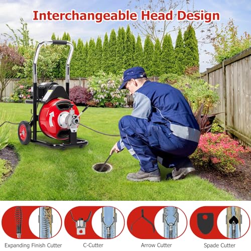 75 Ft X 3/8 Inch Drain Cleaner Machine, Professional