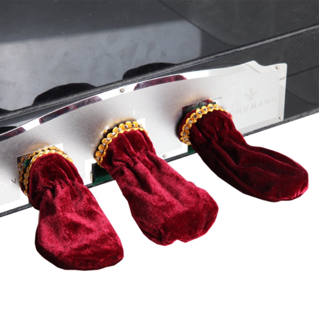 MAXBELL 3Pieces Pleuche Piano Sustain Pedal Cover Foot Sleeve Protector Pad Red-image-14