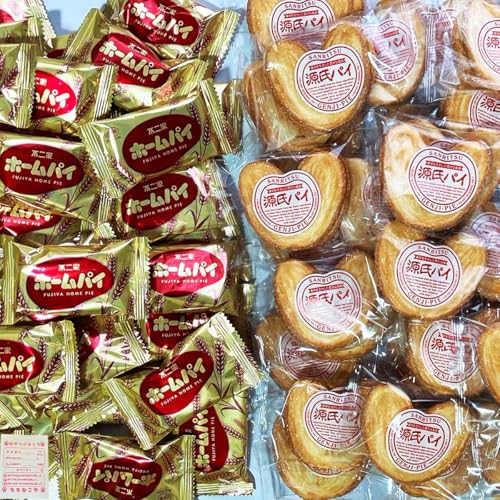 不二家 ホームパイ 76個（38包） 三立製菓 源氏パイ 72個（36包） 計148個（2枚入り×74包） +おやつのふくろ 大容量 アソートのサムネイル