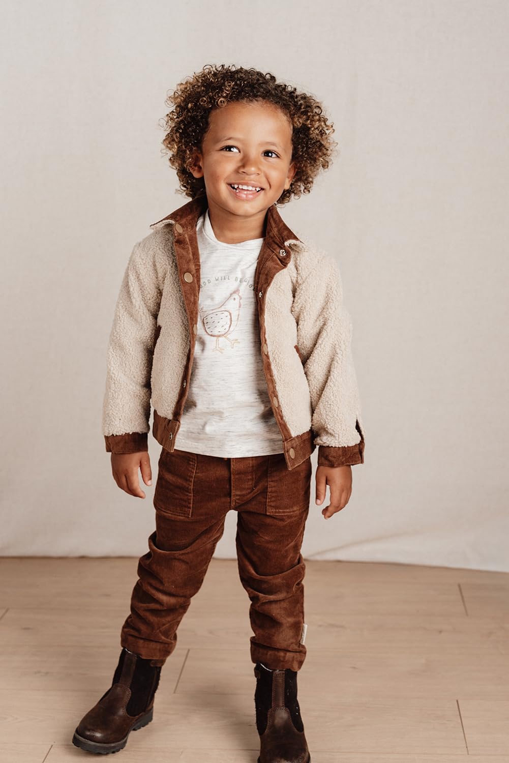 Little Dutch CL24092099 Wendejacke - Little Farm braun/sand (Gr. 74)