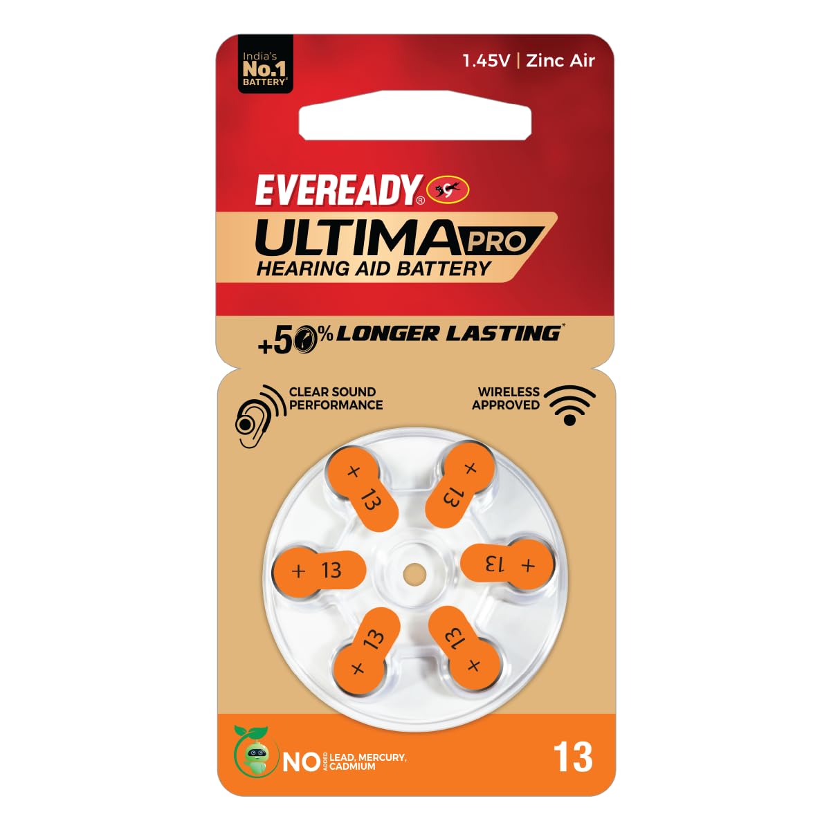 eveready ultima pro hearing aid batteries - size 13