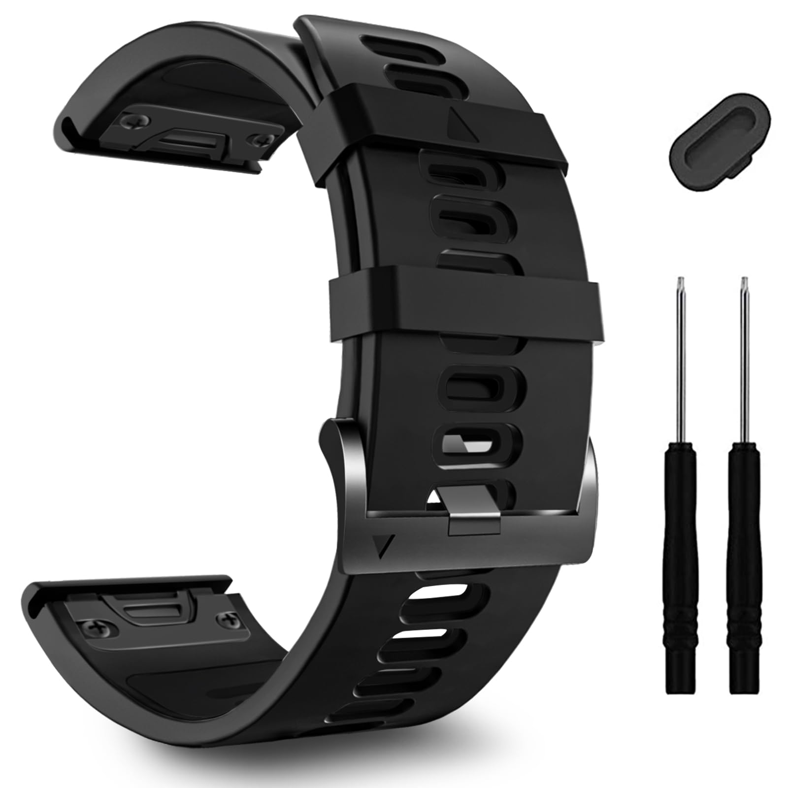 ZPJPPLX 26mm Easy Fit Watch bands For Tactix 8/Fenix 8 7X Pro 6X 5X,Soft Silicone Sport Straps Compatible for Garmin Tactix8/7/Fenix 6X Pro/5X Plus/