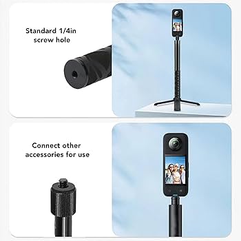 Amazon | バレットタイムハンドル三脚 目に見えない自撮り棒付き