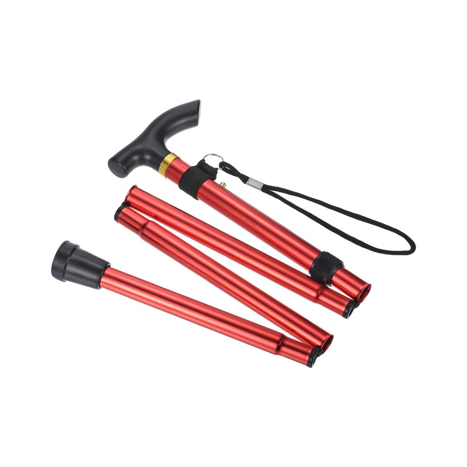 M METERXITY Trekking Poles - Collapsible Hiking Walking Sticks, Telescopic & Folding, Apply to Men Women Walking Backpacking (33-37", Red) - Image 4
