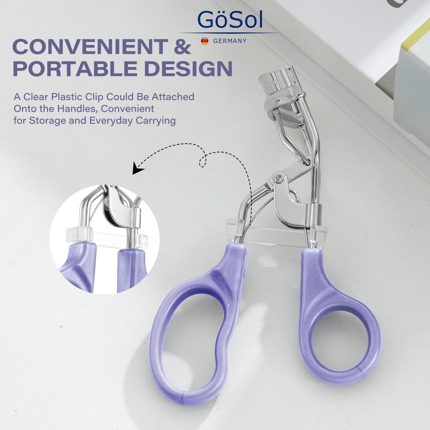 Eyelash Curler w/3 Refill Pads (Soft/Medium/Firm), Professional Lash Curler | Stainless Steel, Wide-angle Head, Spring Structure, Long-lasting Curls, No Pinching, Protective Cover, Plastic Clip, Portable