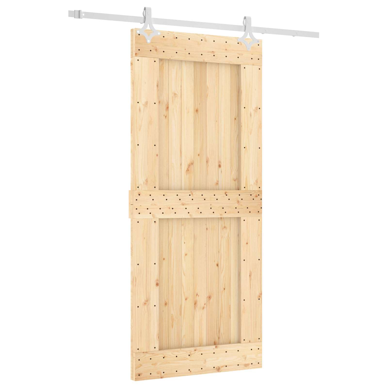 Puerta corredera 90 x 210 cm madera pino y blanco
