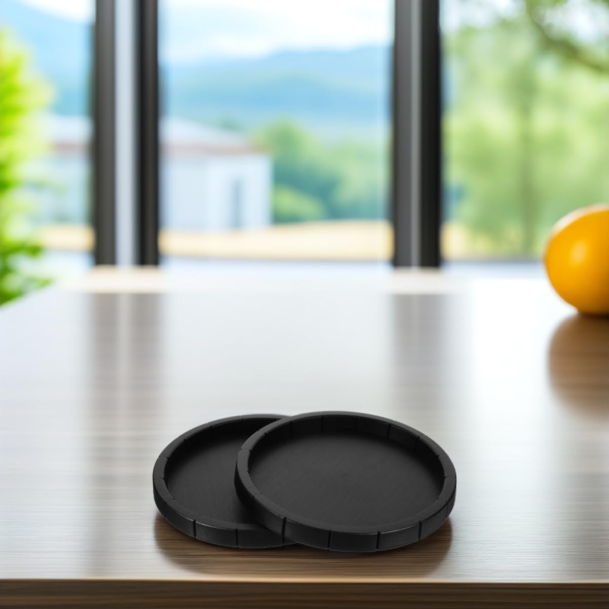 GALPADA 2Pcs Round Pet Food Bowl Drinking Dish Durable Crawler Feeding Dish for Reptiles Pet Supplies Gnaw Black Color for Tortoise and Pets