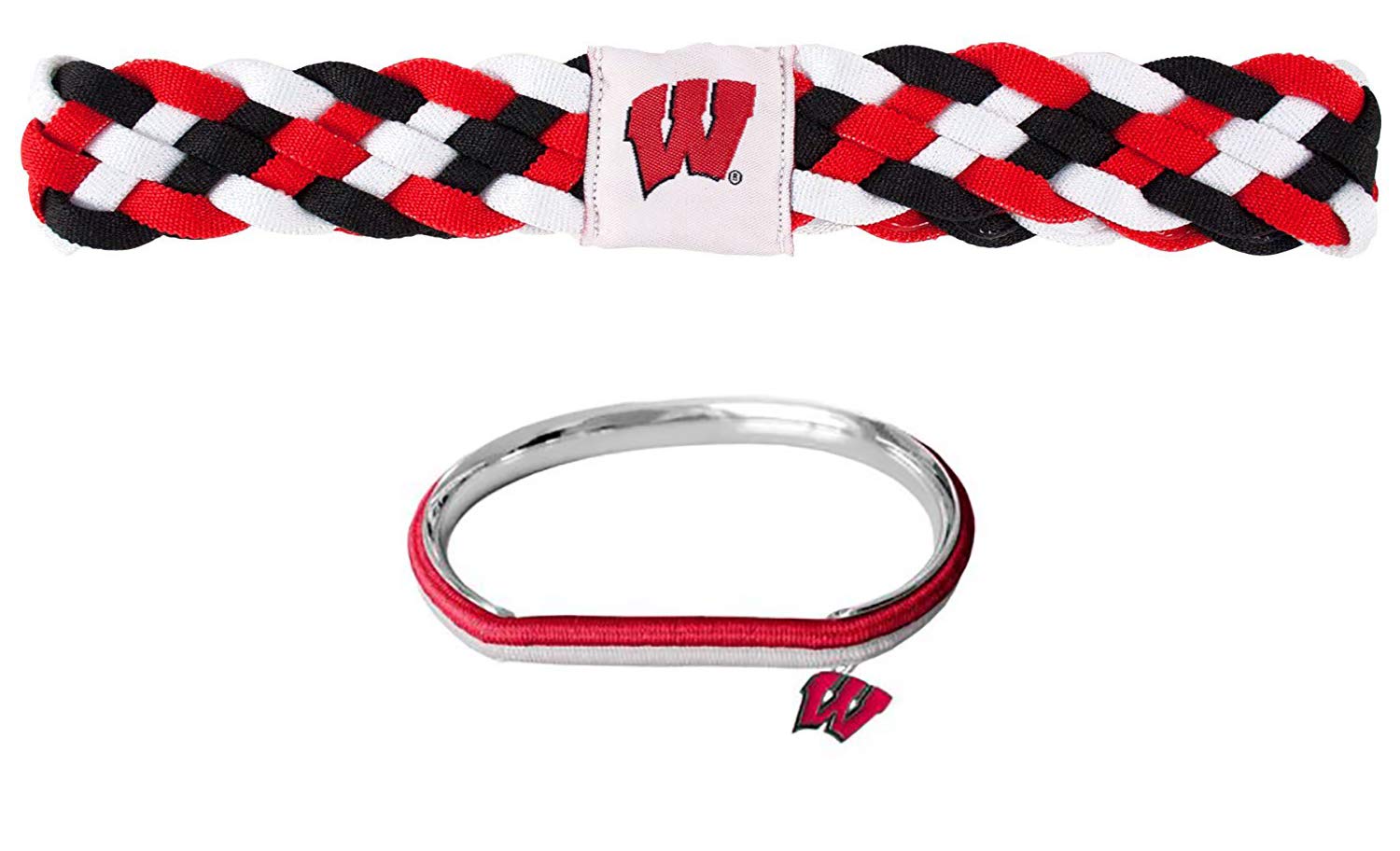 Wisconsin Badgers Braided Headband and Hair Tie Bangle