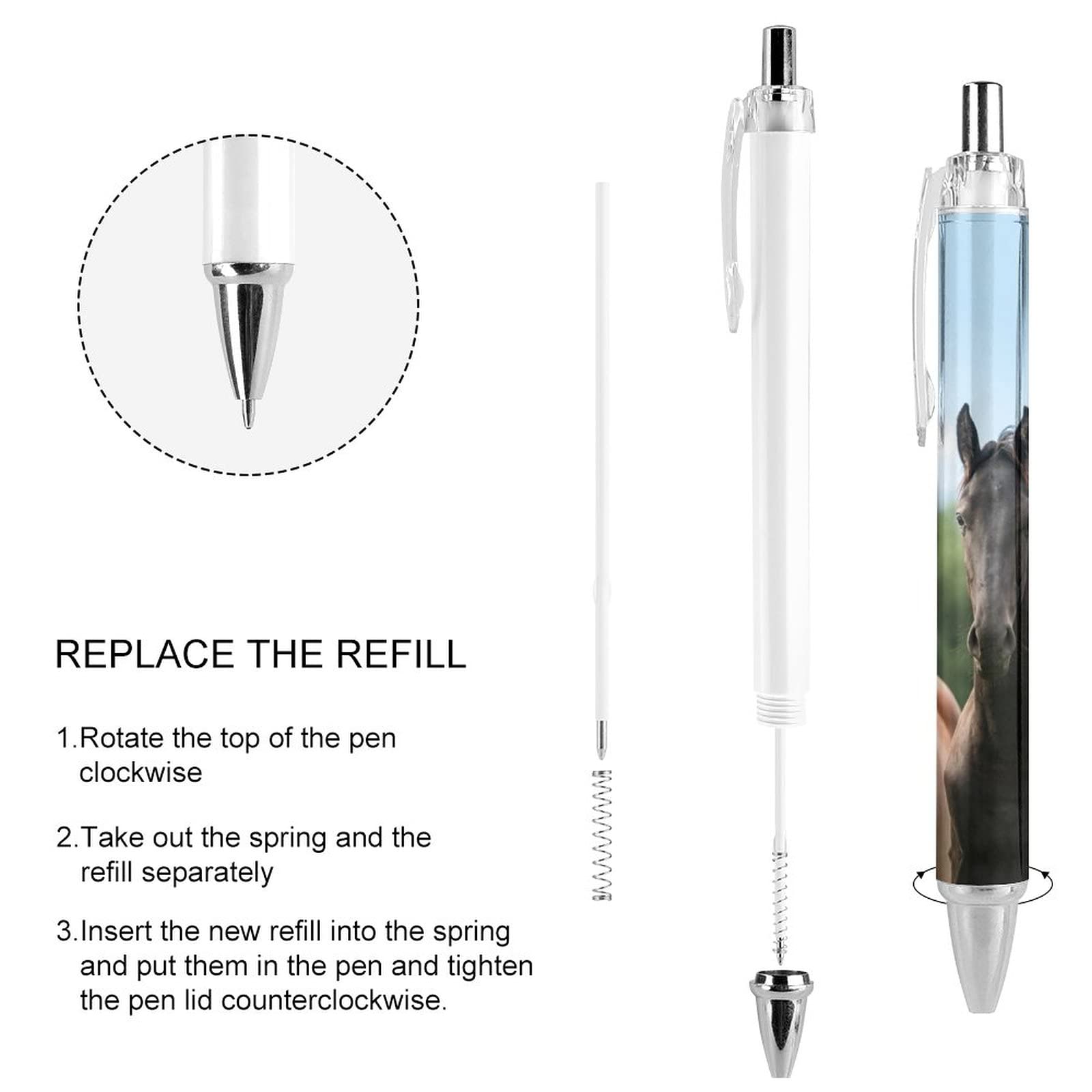 Penna A Sfera Vintage Con Teschio Di Toro - Punta 0.5mm, Inchiostro Nero, Design Retrattile Con Clip - 5