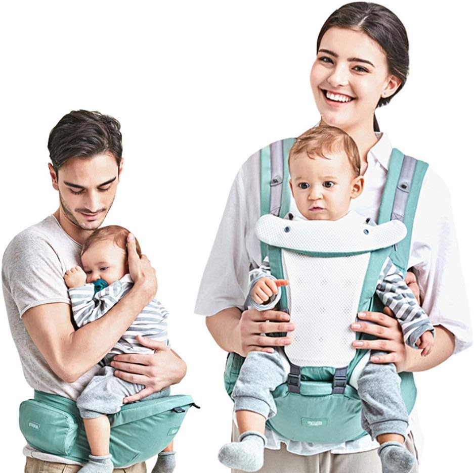 Kidsidol 4 in 1 Baby Carrier Hipseat Ergonomic Front Facing Infant Sling Backpack Detachable 4 Safe and Comfortable Positions Suitable for 0-3 Years Old Baby