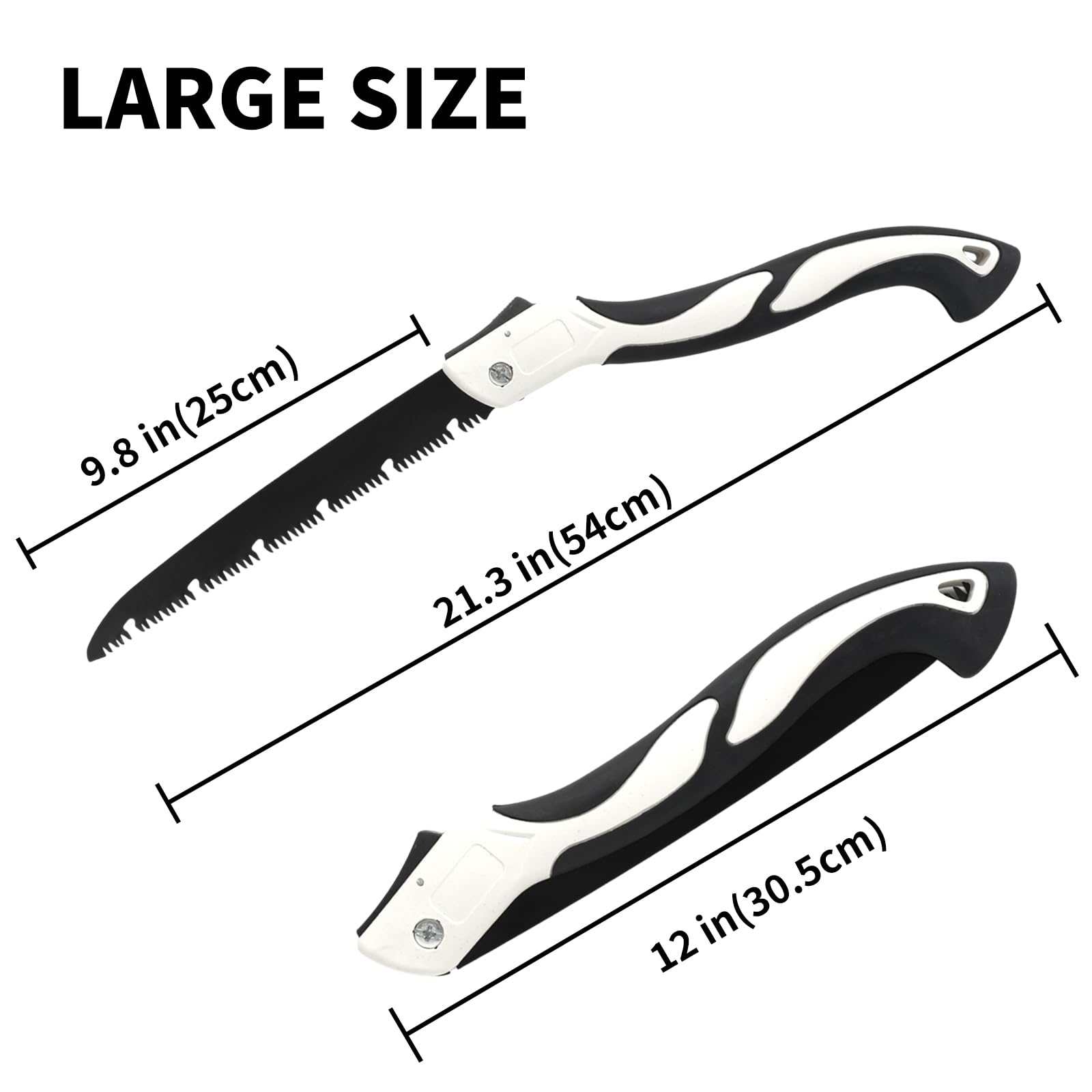 Scie d'élagage pliable de qualité supérieure - Scie à main idéale pour couper des arbres, couper du bois, travaux de jardinage, camping, randonnée