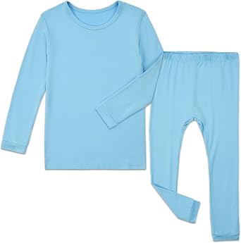 Aablexema Toddler Long Sleeve Pajama Set Rayon,Kids 2pcs Sleepwear Jammies Set