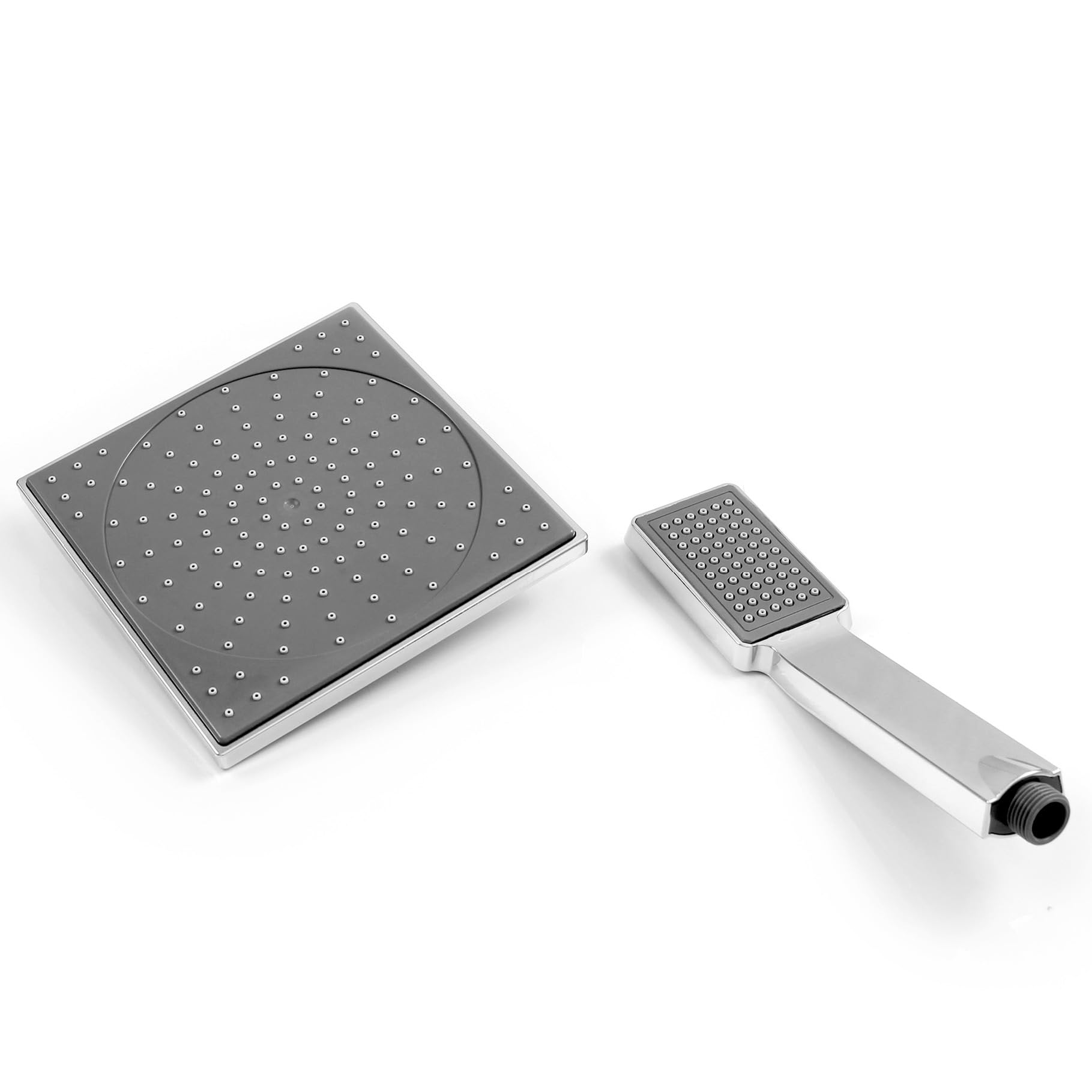 Duschset Edelstahl Duschsystem ohne Armatur, mit Regendusche (176,5 x 176,5 mm) und Handbrause, Regendusche ohne Armatur - Dusche komplett - Chrom Duschwand für Badewanne, Duscharmatur Komplettset