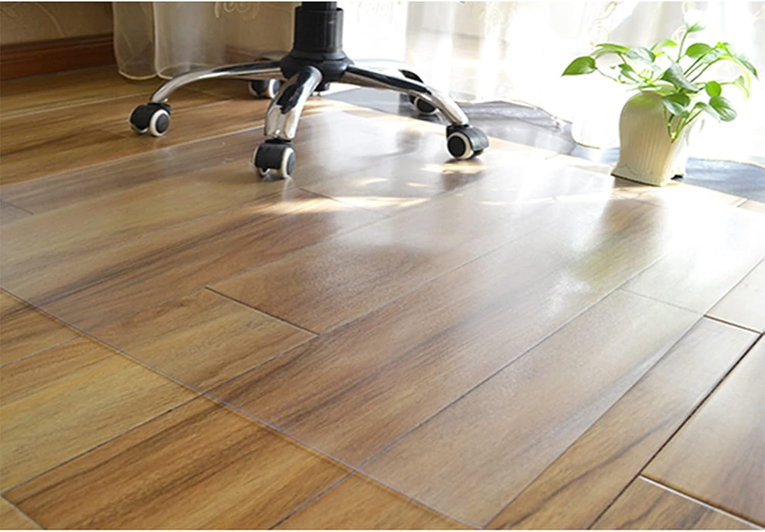 Plastic Roll Up Rug Runner for Hardwood Protector,Clear Floor Mat for Office Chair Wood Floor, Non Slip Long Carpet for Hallway Kitchen Bedroom(100x600cm(3.3x19.6ft))