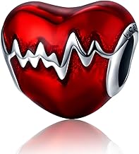 NINGAN 925 Sterling Silver Heart Shaped Charm Women's Bracelet Necklace Pendant Festive Birthday Gift for My Wife and My Lover