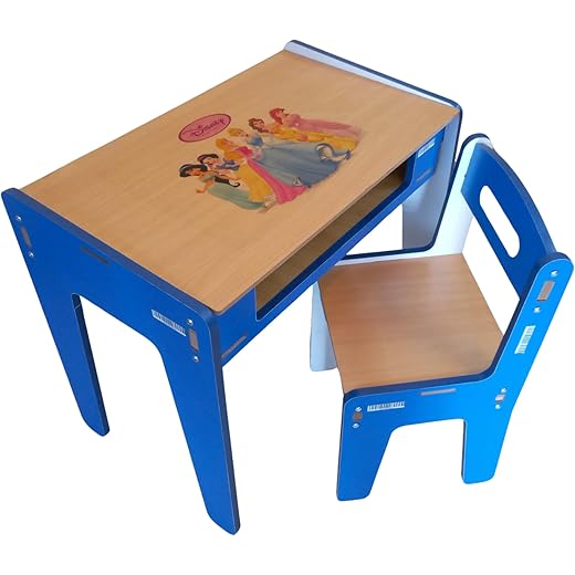 Kids Laminated MDF Desk and Chair Set - Blue