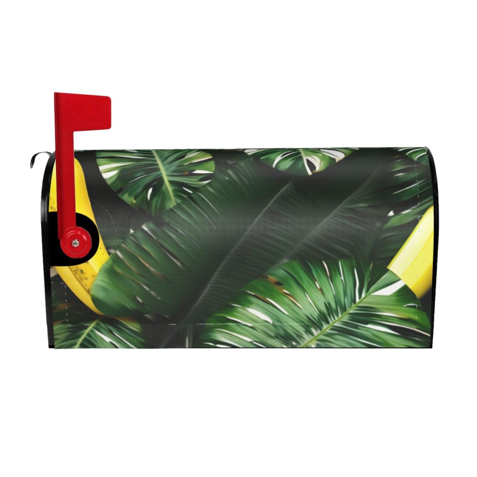 Banana And Palm Print Mailbox Cover Wraps Post Letter Box Cover Decor For Outside Garden Yard Farmhouse Home