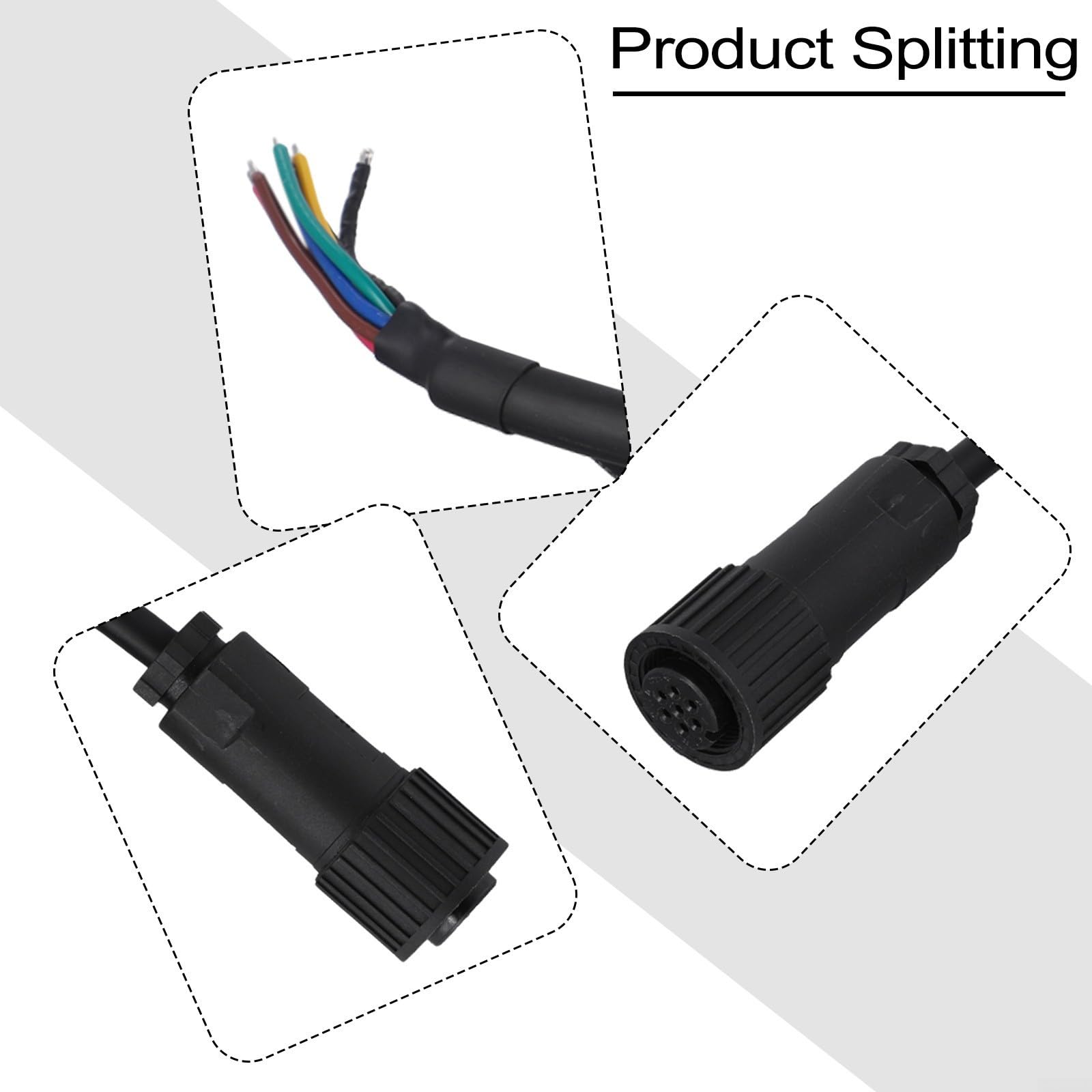 Conector de válvula proporcional de 7 pines con cable de 1 m IP67 impermeable compatible con Rexroth Moog Atos