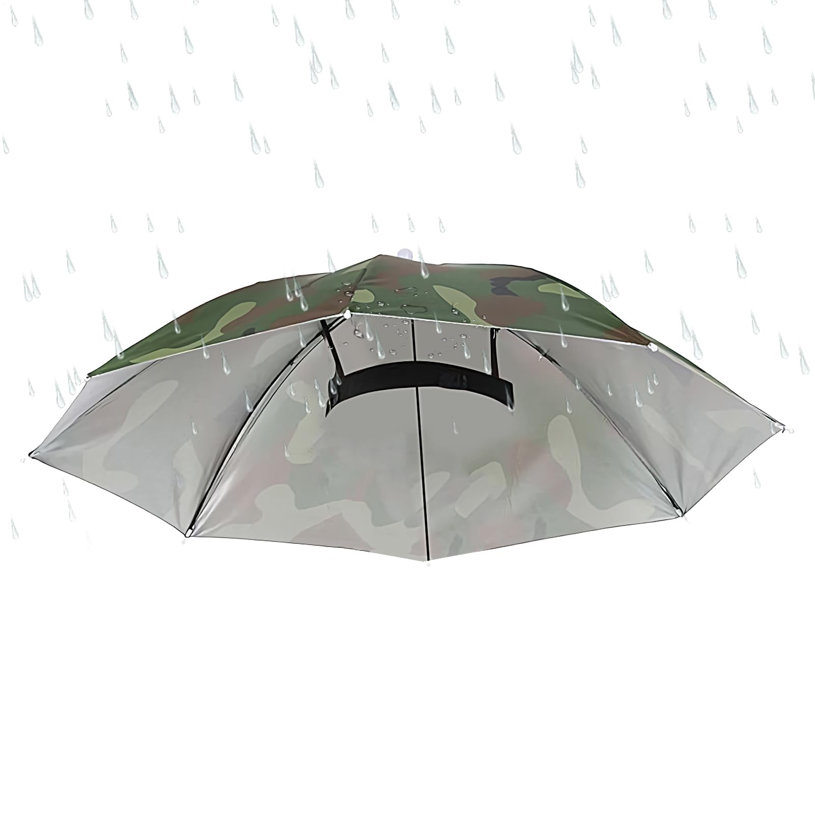 HonJiekomy Hut Regenschirm | UV-Schutz Regenschirm Hut | Faltbar Atmungsaktiv Wasserdicht Unisex Outdoor Kopfbedeckung Damen Herren Erwachsene