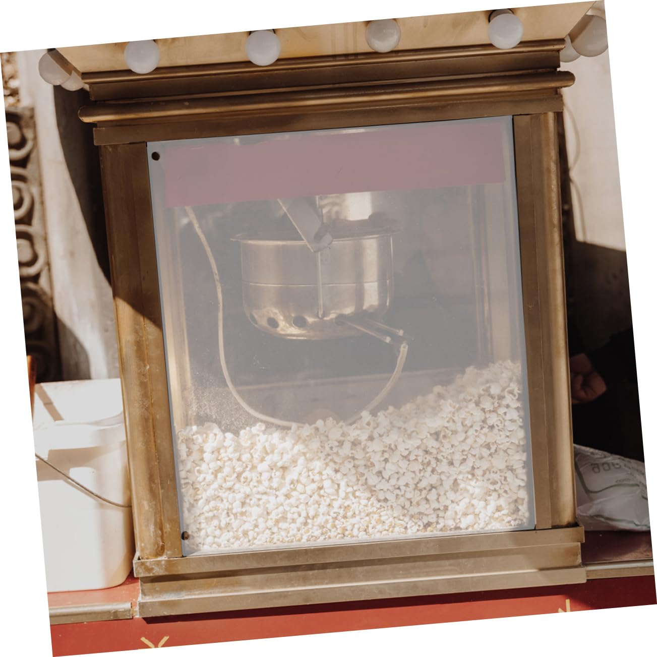 Türverkleidung Oberfläche Glatter Gewerbliche und Bruchfester für Popcorn Maschinen aus Dickem Kunststoff Transparente Popcorn Platte Popcornmaschinen im Geschäft