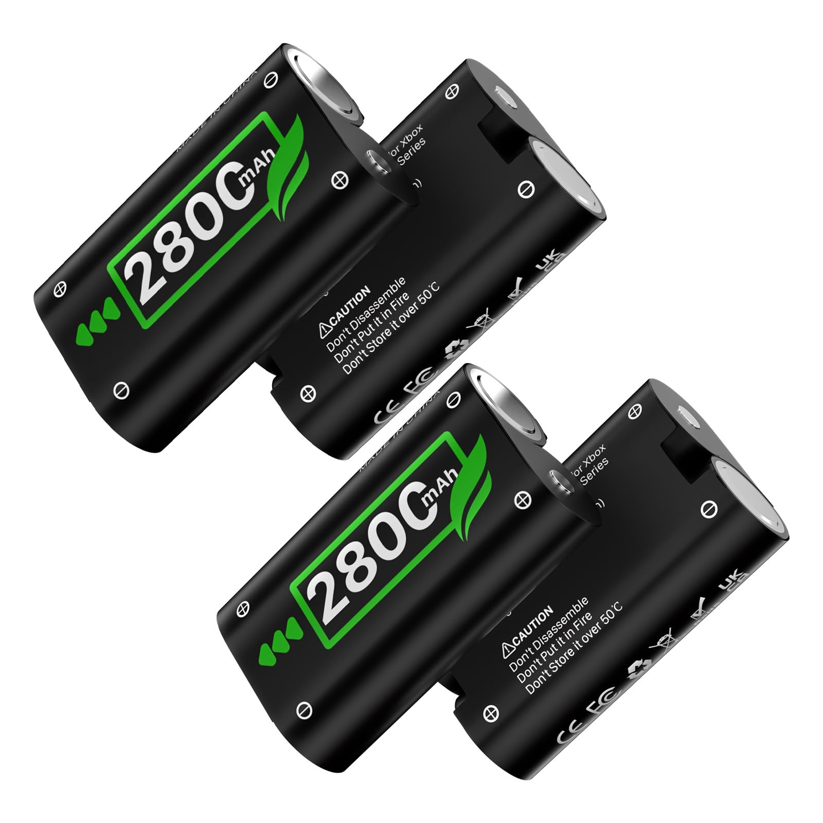 4 Pack (2800mAh) Akku für Xbox One Controller, 2025 Neue Upgrade 0 Zyklus Höhere Kapazität Wiederaufladbare Batterie Ersatz für Xbox One/One S/One X/One Elite, Xbox Series S/X