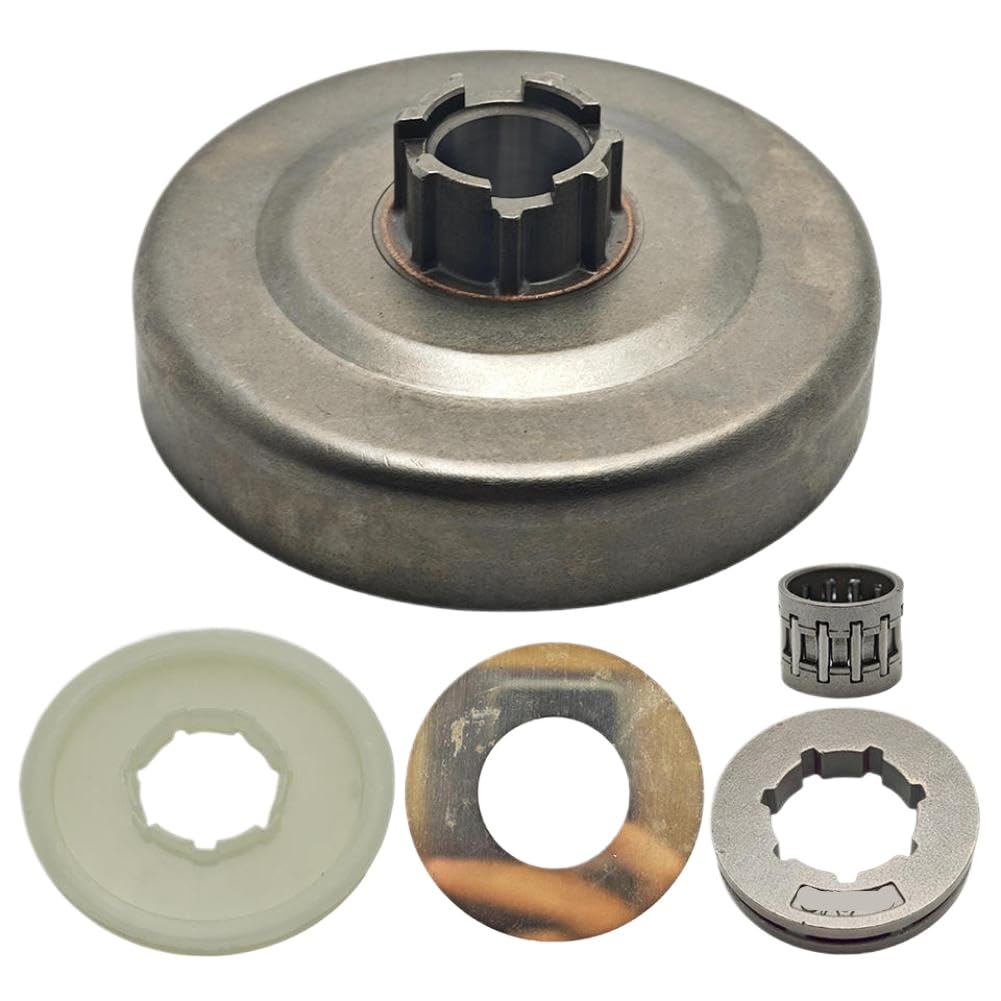 Conjunto de tambor de embrague con llanta de piñón de 8 dientes de paso de 3/8 pulgadas para modelos de motosierra 272 268 266 66 61 Compatible con los números de pieza 501831504 501831701