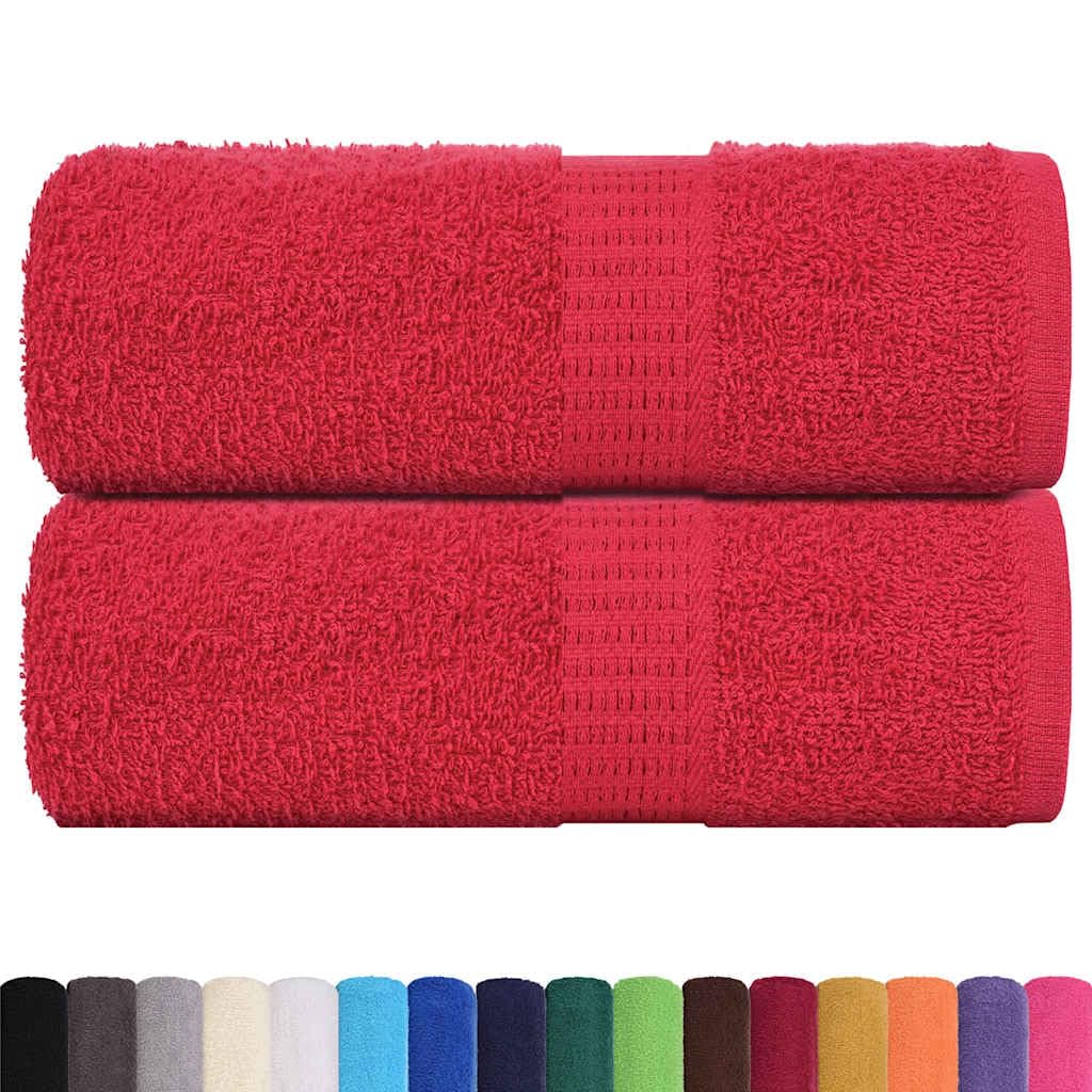 Vidaxl Guest Towels 2 Pcs Red 30X50 Cm 360 Gsm 100% Cotton
