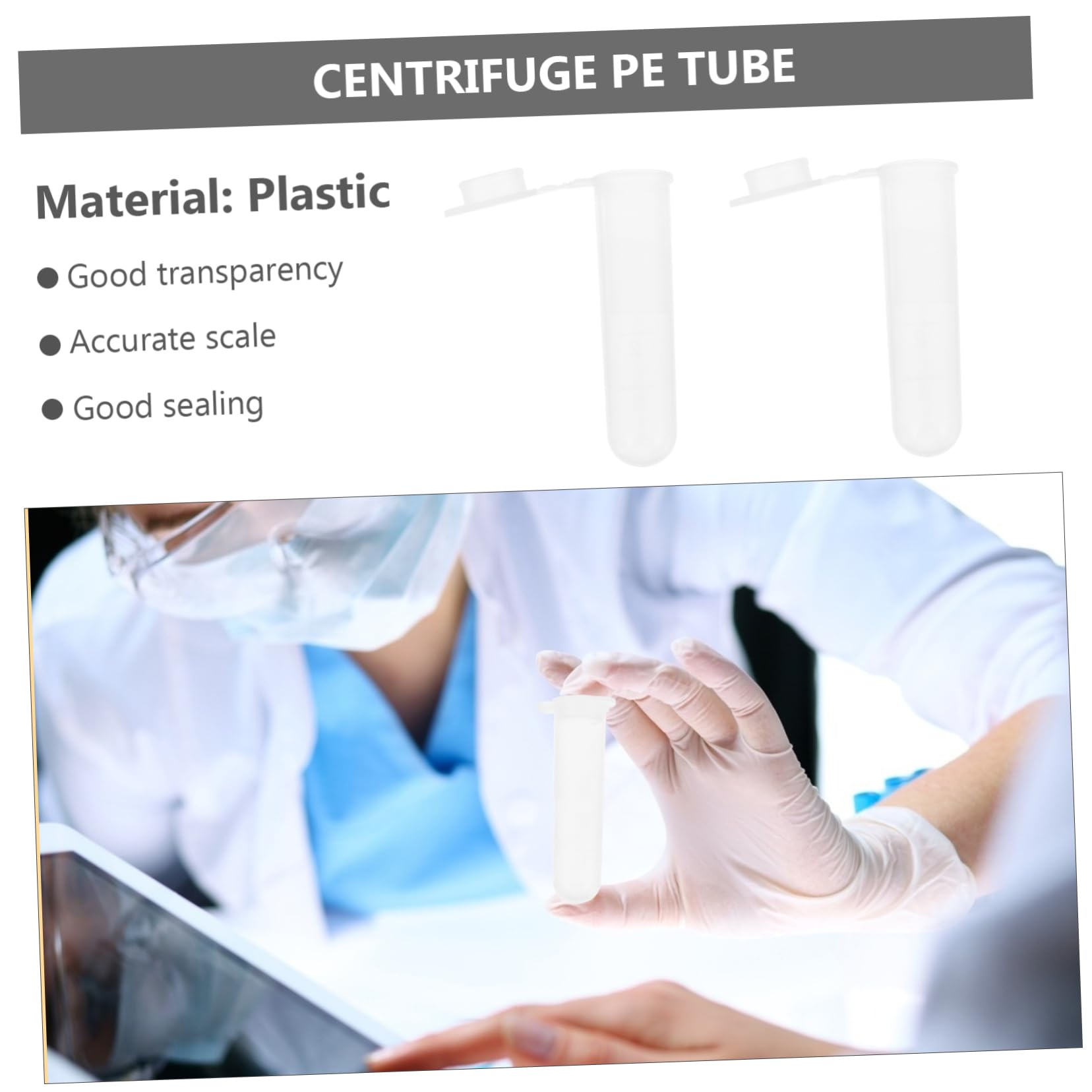 Provette da Centrifuga in Plastica 5ml, 300 Pezzi per Laboratorio