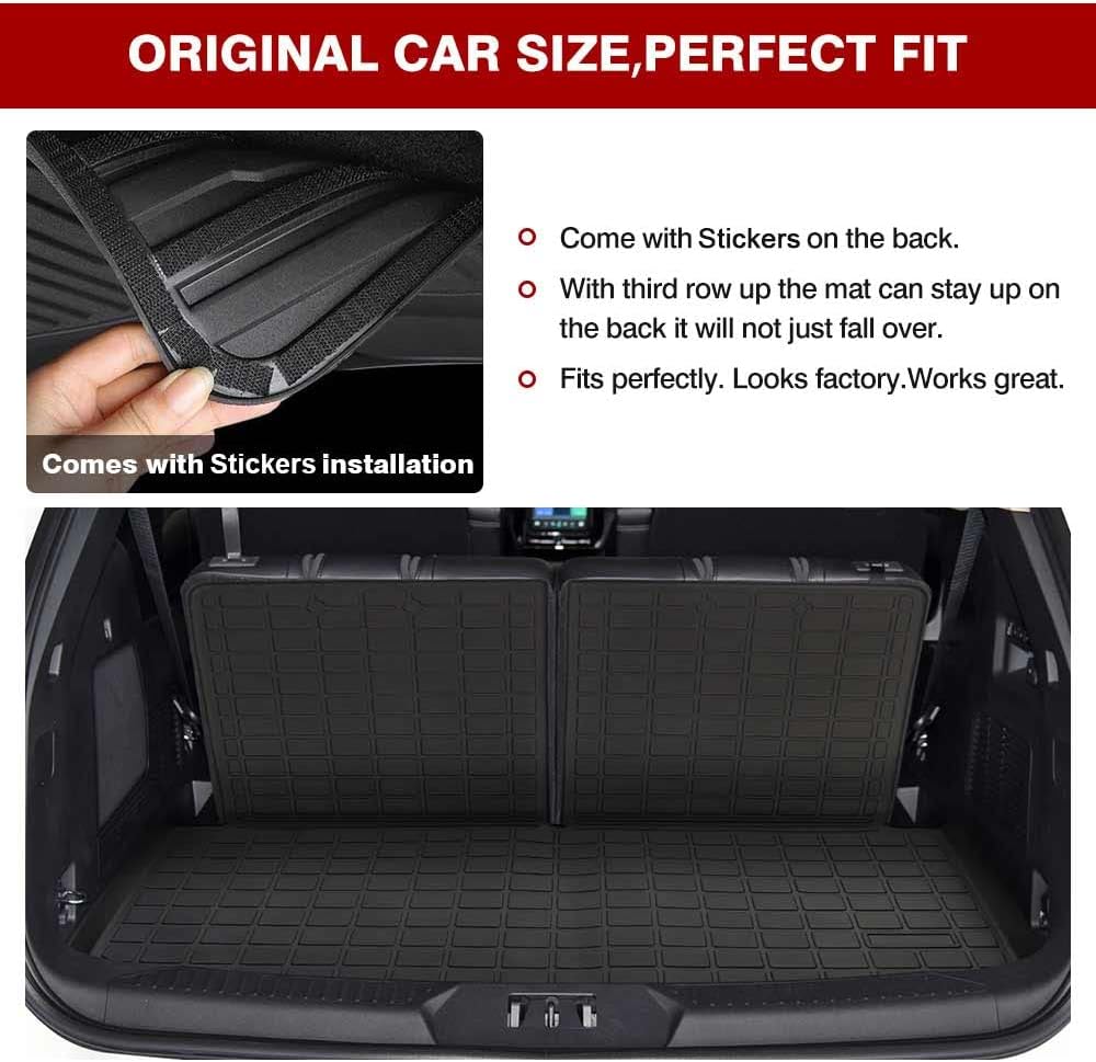 KUST Cargo Liner for 2020-2023 Ford Explorer Behind 2nd Row Seats All Weather Trunk Liner Floor Mat Black