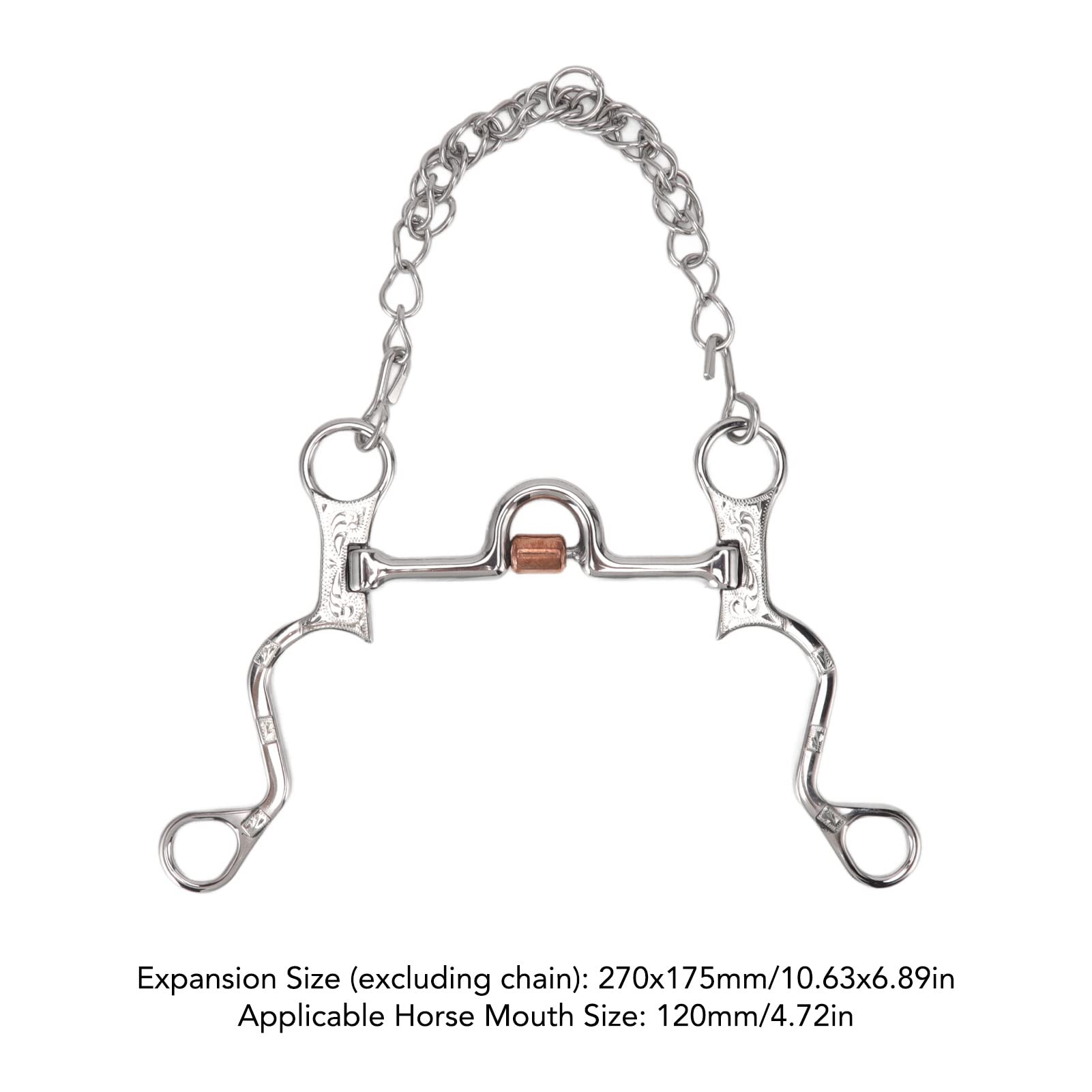 Broca de boca de caballo de 120 mm Anillos sueltos de caballo Broca de rotura de caballo de acero inoxidable Boca de caballo con cadena Broca de filete de caballo resistente al desgaste Equipo de entr