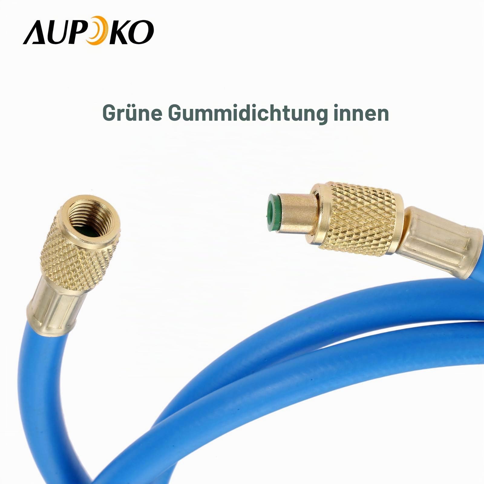 Aupoko R134A Füllschlauch 1,5 m 800 PSI, R410A Kältemittel-Ladeschlauch 1/4 Zoll SAE Flare für Auto Klimaanlagensystem R410A R22 R134A R12 R502