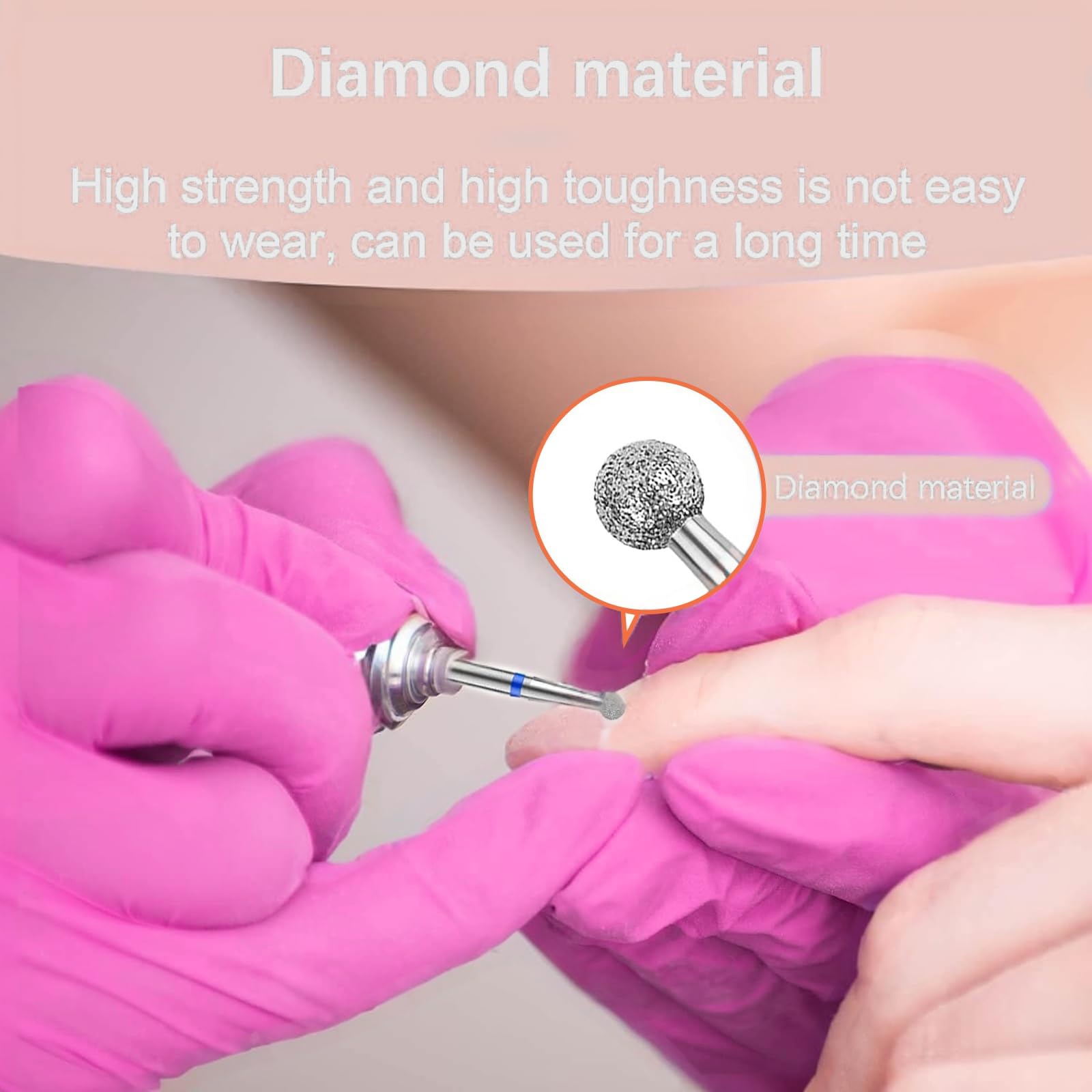 Juego de brocas de uñas de diamante de seguridad profesional, brocas de cutícula de carburo de 3/32 pulgadas para manicura y pedicura eléctricas, 30 piezas 9
