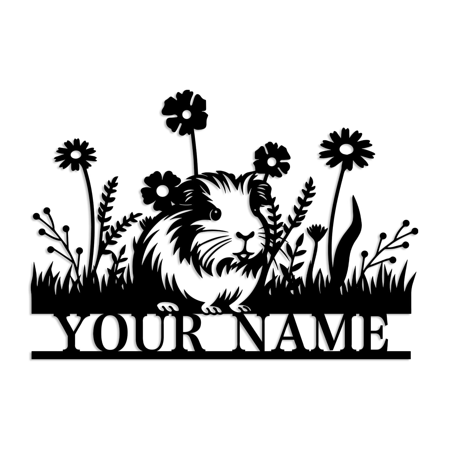 Personalized Guinea Pig Metal Wall Sign,Custom Guinea Pig Metal Wall Art Guinea Pig Memorial, Personalized Guinea Pig Name Sign,Home Decor Kid Nursery Decor Guinea Pig Loss (Guinea Pig C)