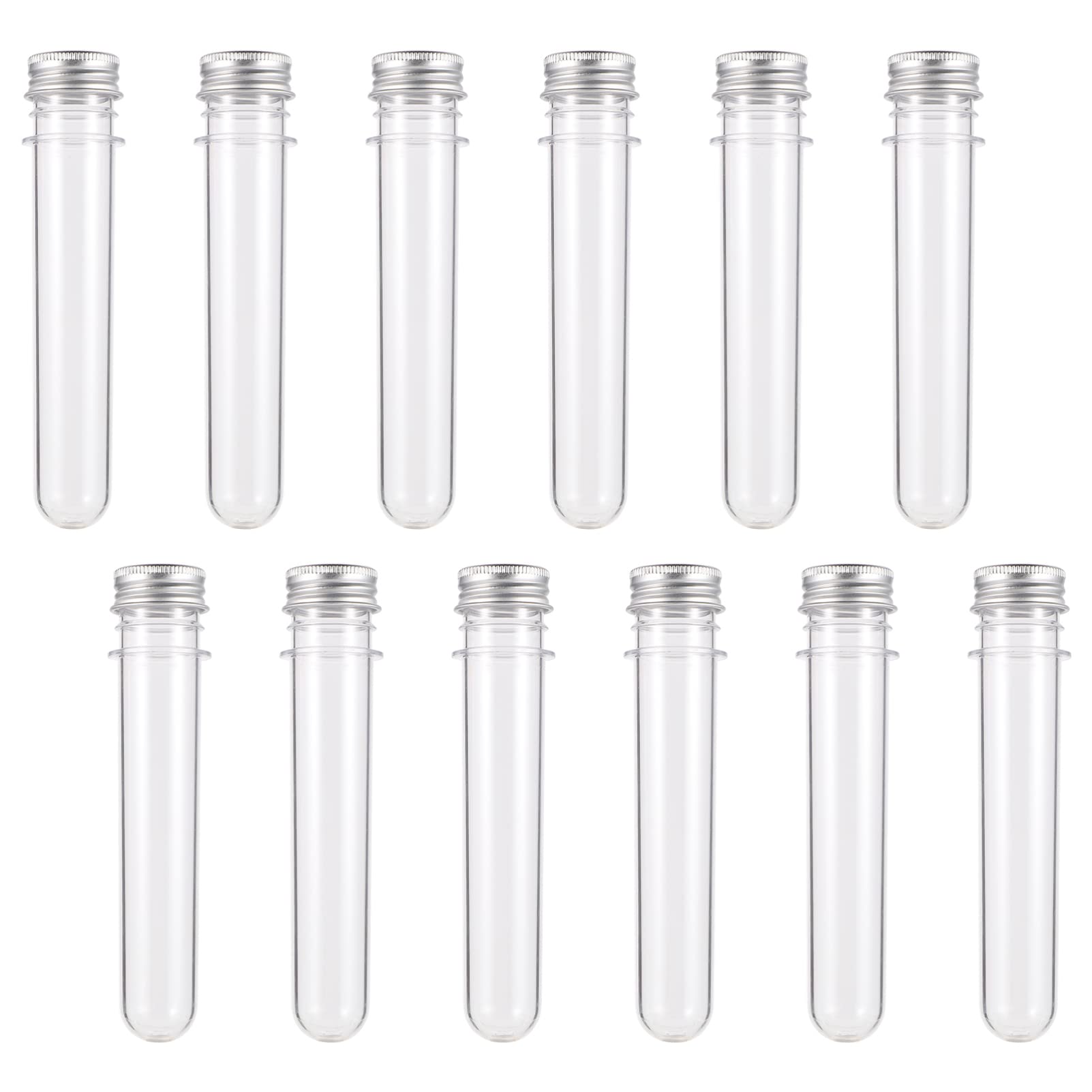 KICHOUSE 12pcs Candy Tube Bath Salt Storage Bottles Plastic Test Tube Jars for Handmade Goods Samples
