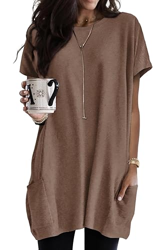 Dokotoo Womens Summer 2025 Casual Short Sleeve Shirts Loose Fit