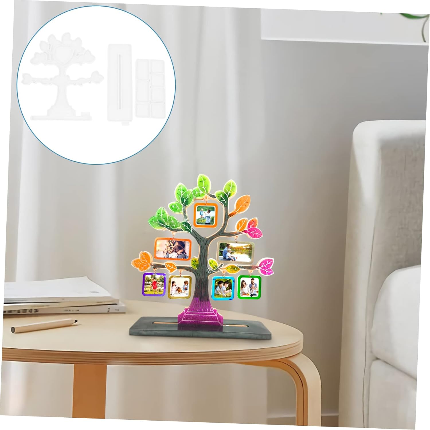 Uonlytech 1set Tree-Shaped Photo Frame Silicone for Crafting Flexible Easy Unique Home Decor and Meaningful