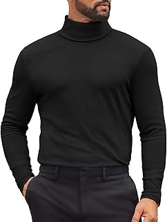 Mens Turtleneck Shirts Slim Fit Shirt Tops Lightweight Pullover Thermal ...