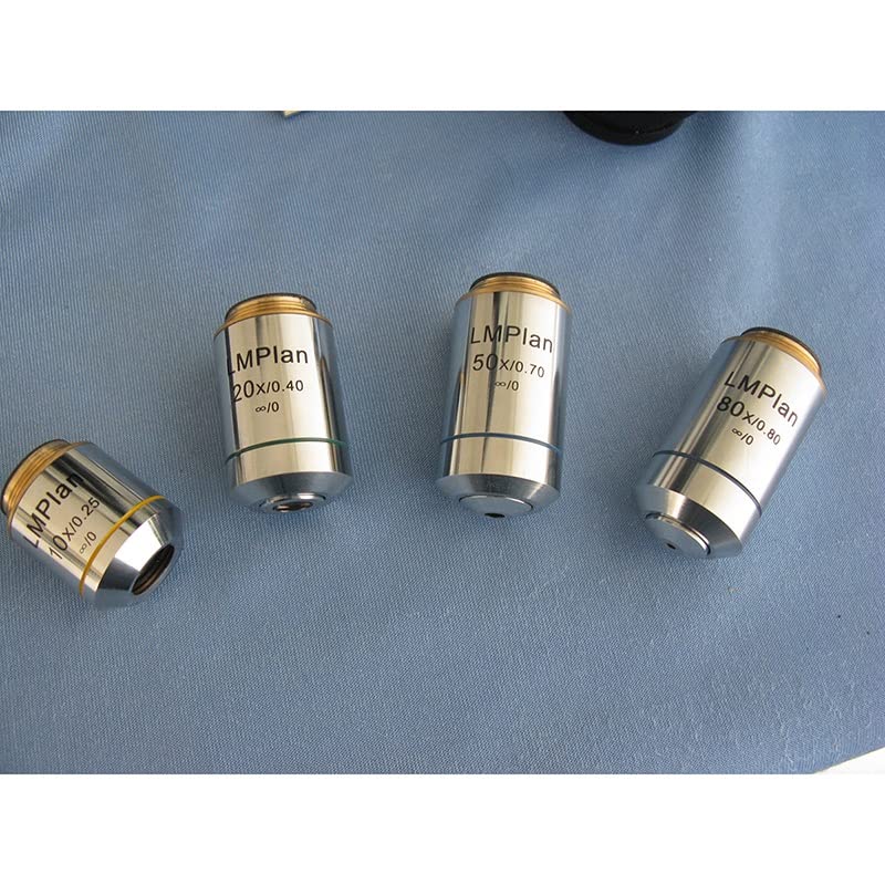 Microscope Microscope Objective 4X 10X 40X 100X for Biological Microscope Objectives Lens Achromatic Lens Accessories(100X)