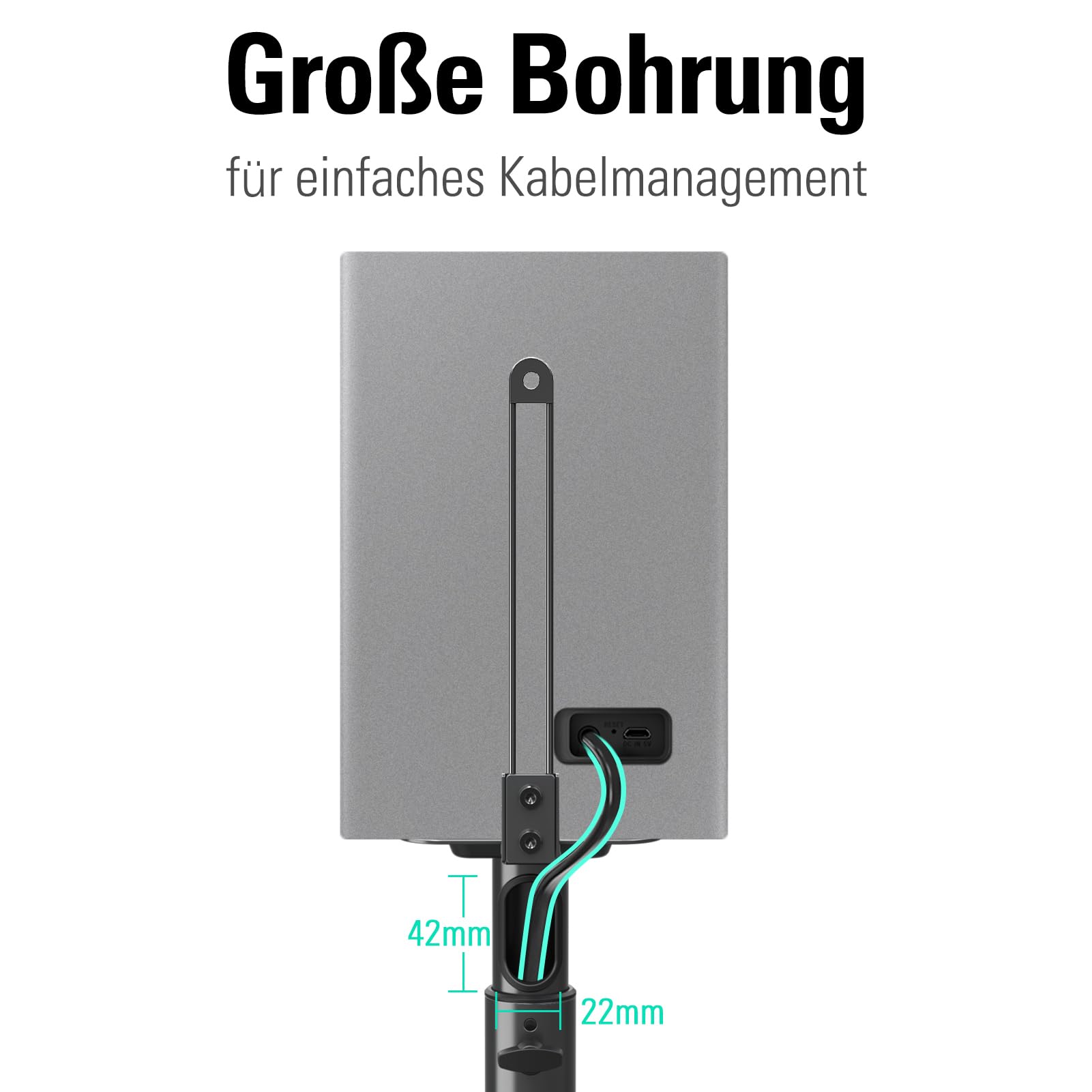Mounting Dream Lautsprecherständer höhenverstellbar für Satelliten bis zu 5KG, 2er-Set Bodenständer