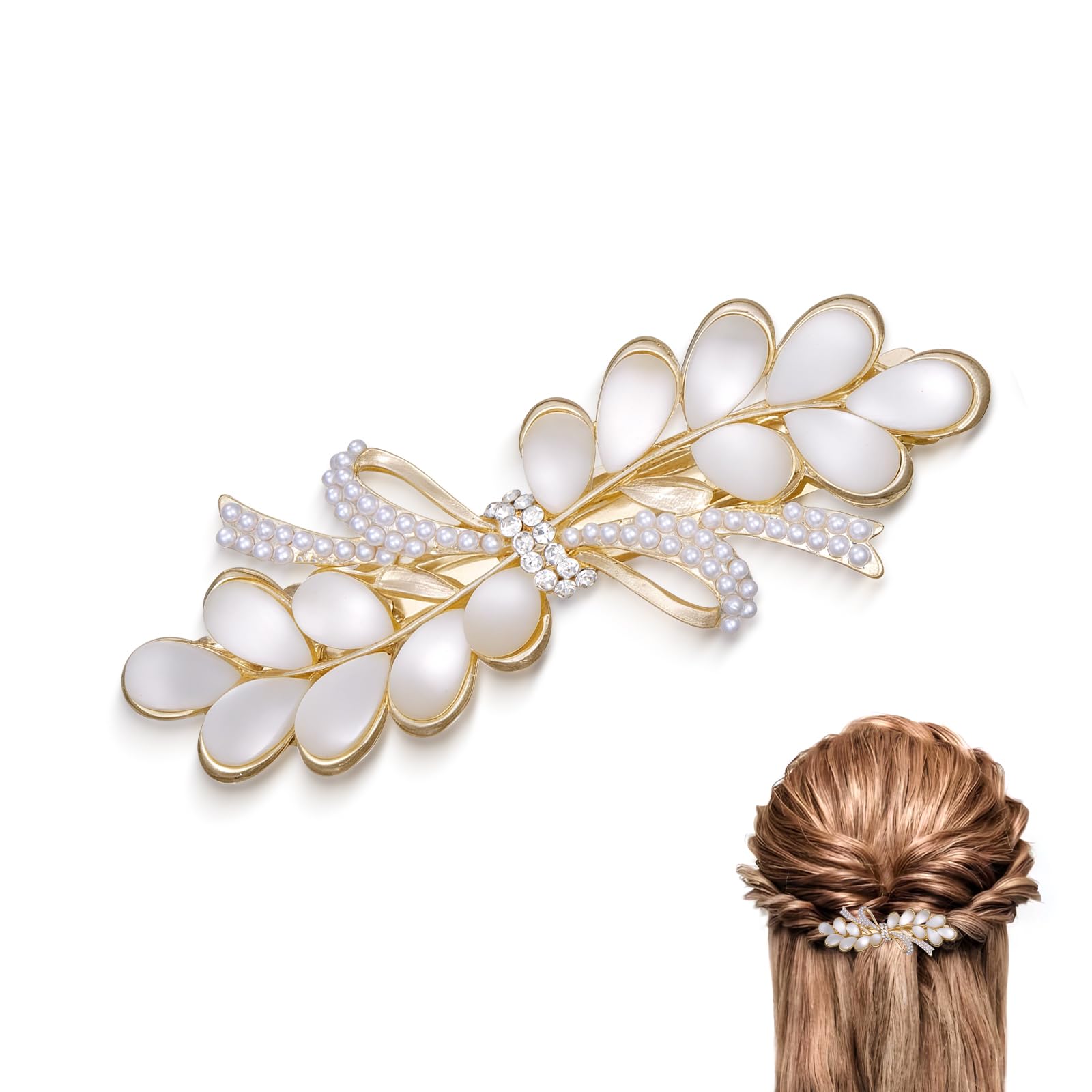 Regalo per la festa della mamma, fermagli per capelli a forma di spiga di grano per donne, forcine in metallo con strass e perle, accessori per capelli per matrimoni, feste di tutti i giorni