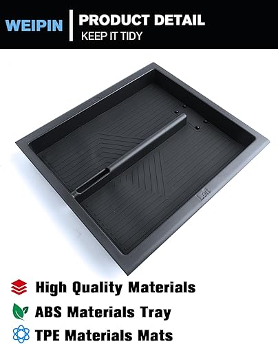 Miniatura 5 de WEIPIN Bandeja organizadora de consola central deslizante suave compatible con Chevy Silverado EV 2024-2026 (WTRSTLT) Caja de almacenamiento