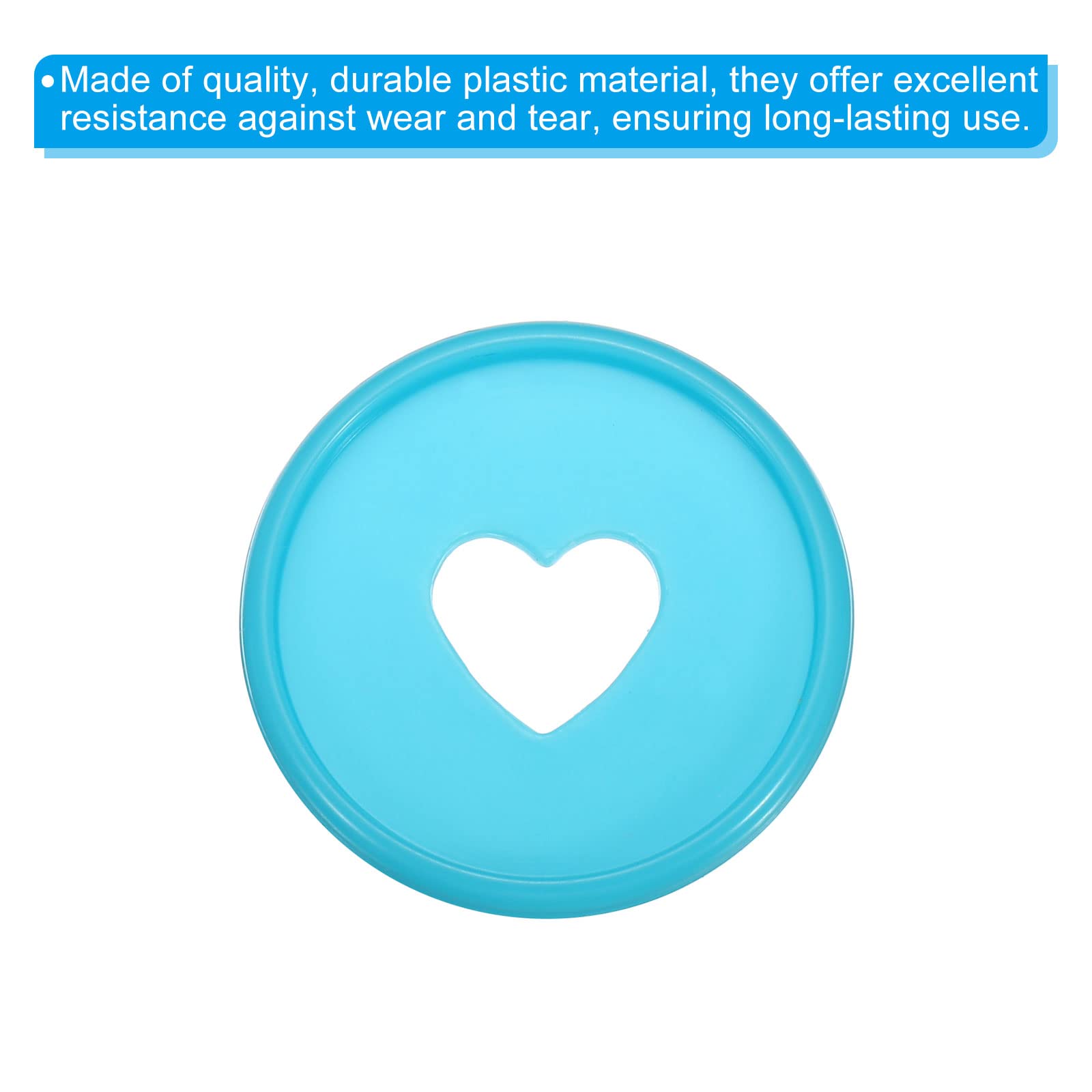 PATIKIL 35mm Plastic Book Binding Discs, 22 Pack Discbound Expansion Discs Heart Binder Rings for DIY Notebook Planner Blue - Image 4