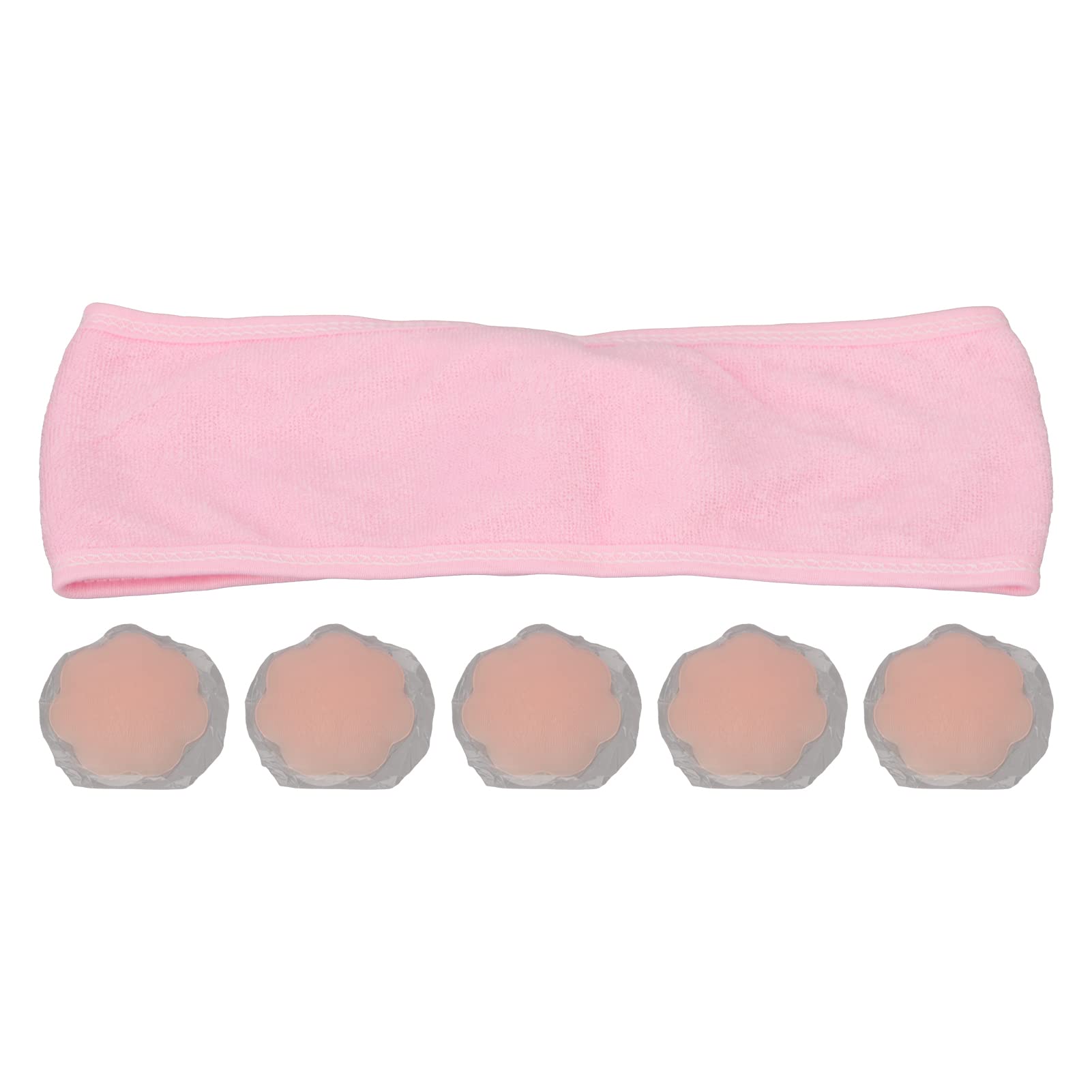 5Pcs Silicone Eyelash Extension Pad Professional Efficient Multipurpose Lashes Holder Adhesive Pallet with Headband Lash Extension Supplies for Beauty Salo