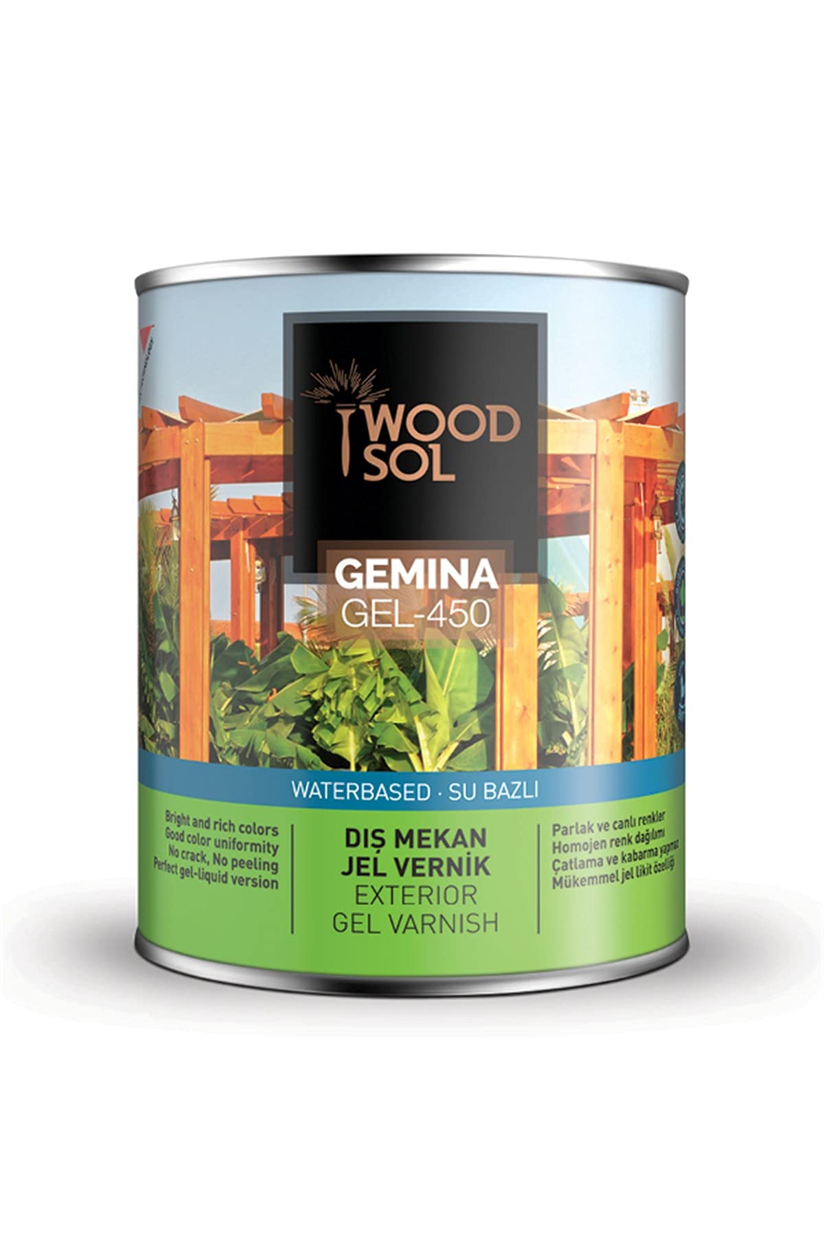 Woodsol Gemina Dış Mekan Ahşap Jel Vernik 0.75 Lt 1568 OLIVE