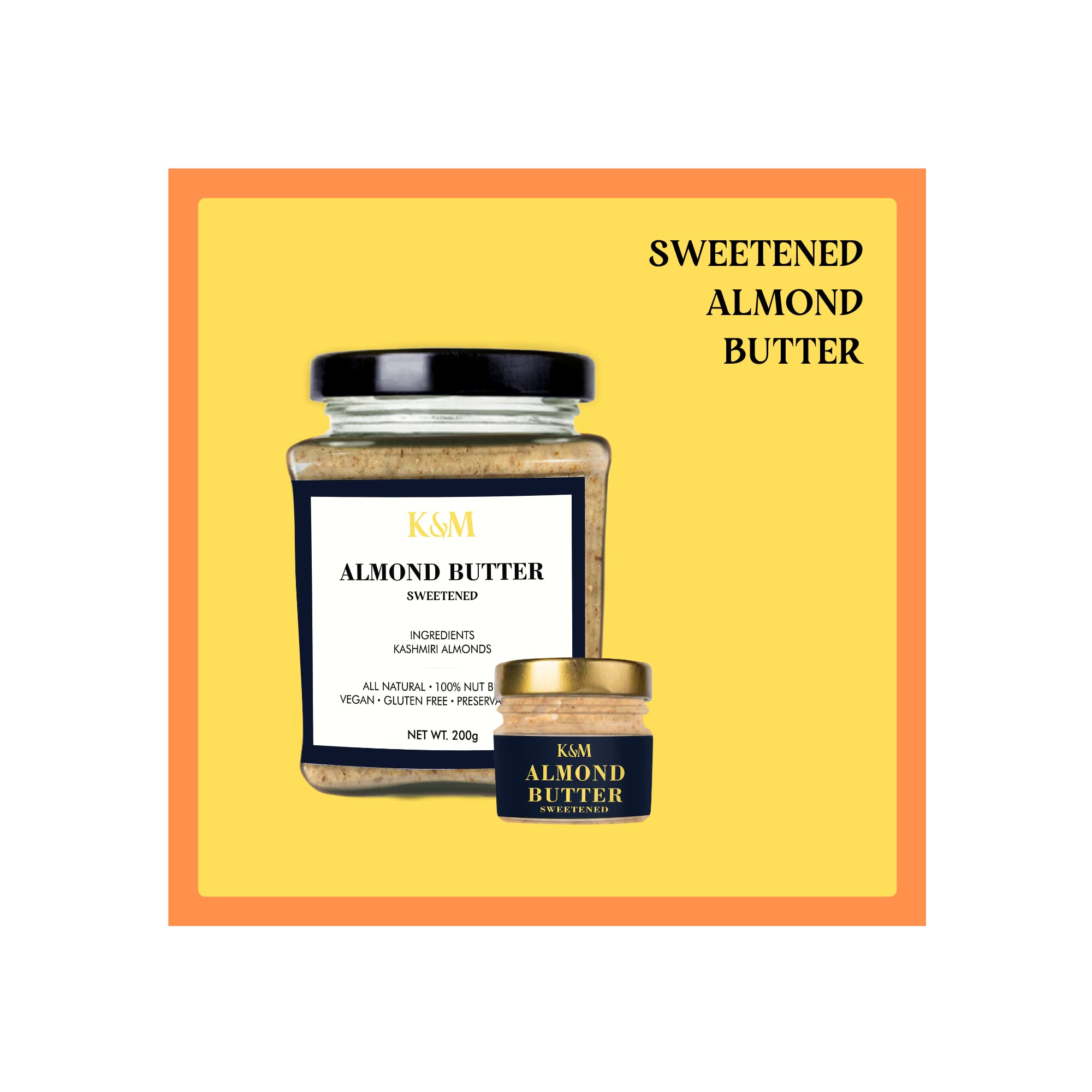 KANZ & MUHUL Natural Almond Butter (Sweetened Almond Butter) - 200g (B0BGSS5FKQ) Amazon Price History, Amazon Price Tracker